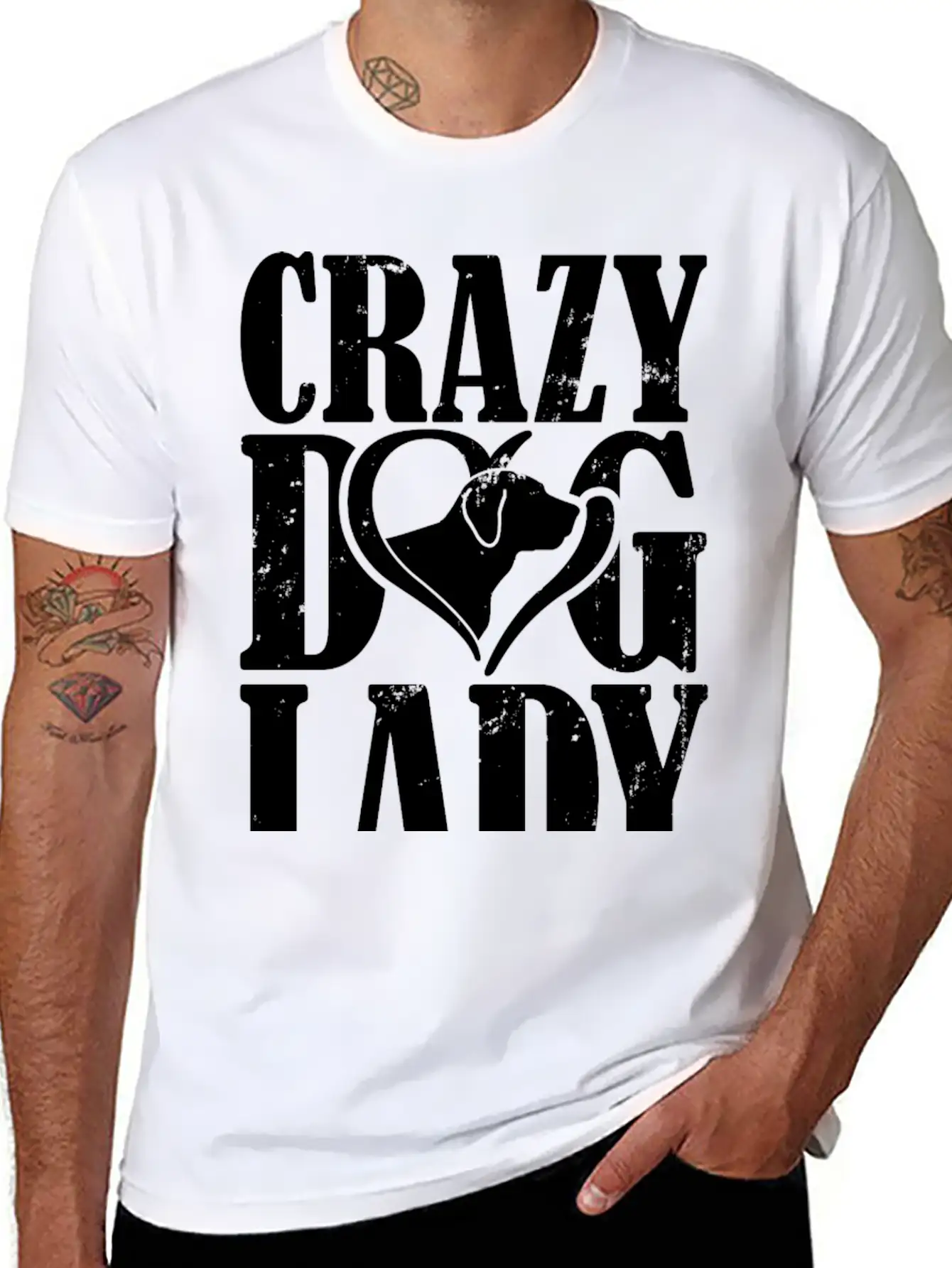 Dog Lover - Crazy Dog Lady T - Shirt Basic Graphic T-Shirt – Daily Comfort In Soft Cotton