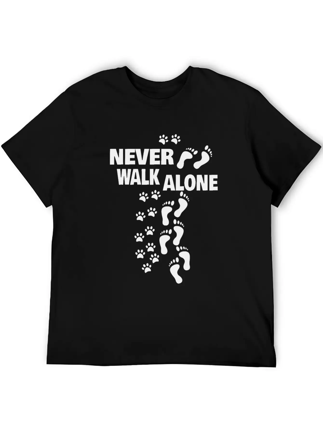 Dog Man Woman Walk The Dog Never Alone Gift Unisex Casual T-Shirt – Clean Design For Daily Comfort