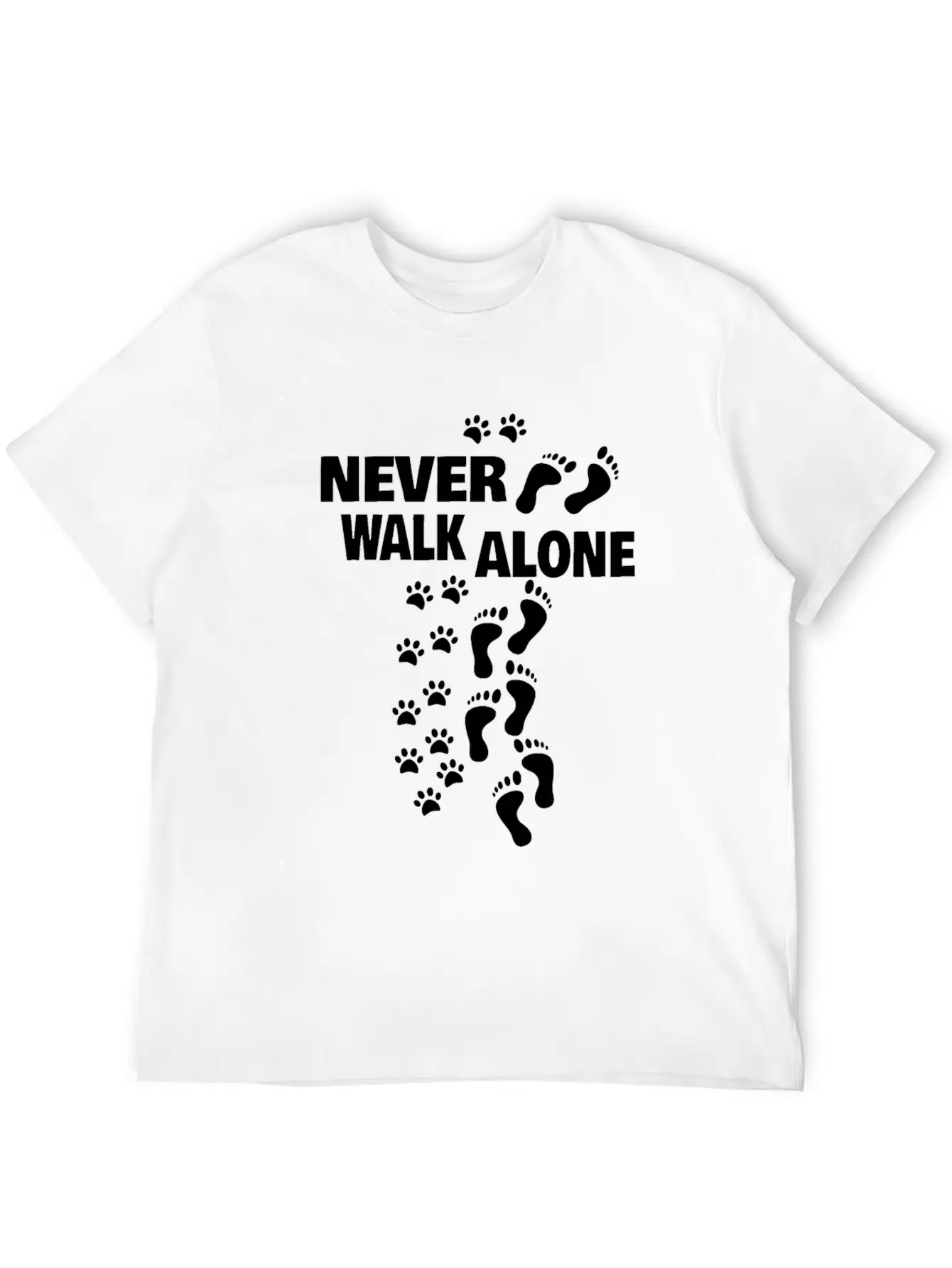 Dog Man Woman Walk The Dog Never Alone Gift Unisex Casual T-Shirt – Clean Design For Daily Comfort