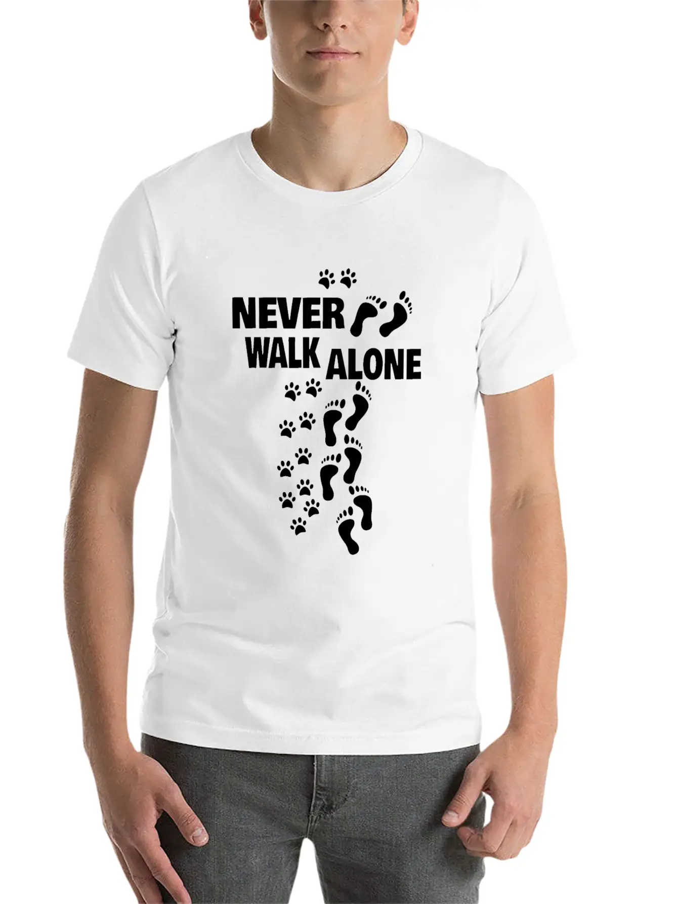 Dog Man Woman Walk The Dog Never Alone Gift Unisex Casual T-Shirt – Clean Design For Daily Comfort