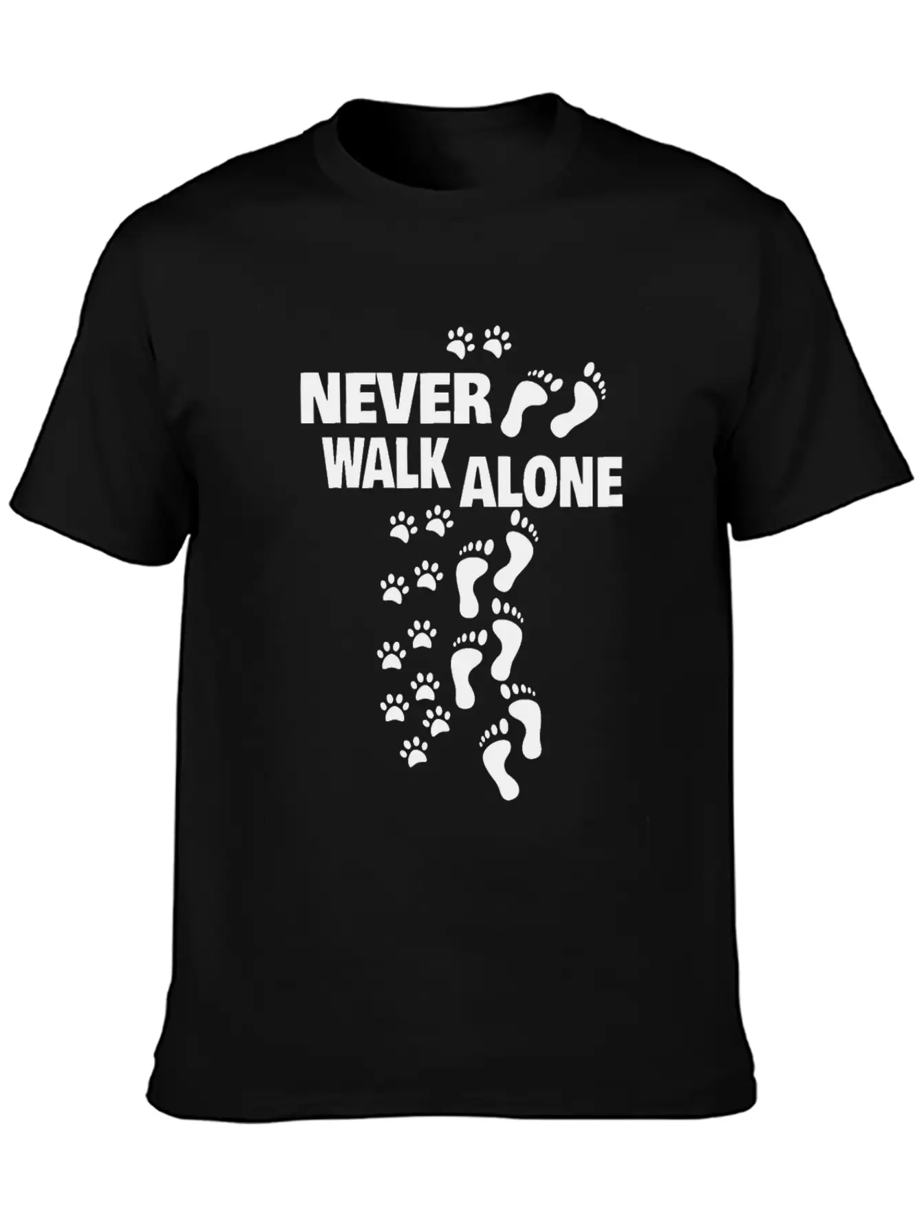 Dog Man Woman Walk The Dog Never Alone Gift Unisex Casual T-Shirt – Clean Design For Daily Comfort