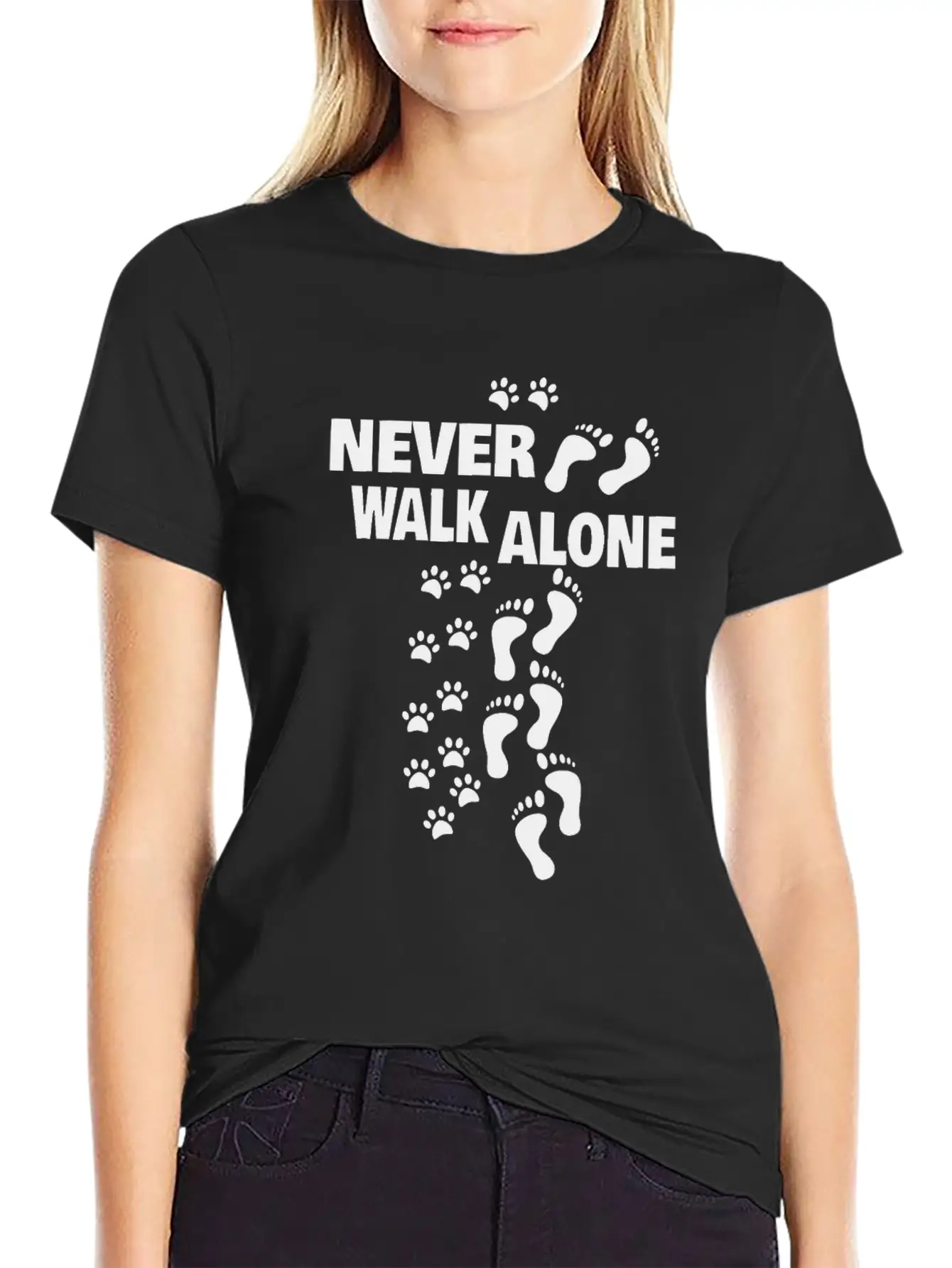Dog Man Woman Walk The Dog Never Alone Gift Unisex Casual T-Shirt – Clean Design For Daily Comfort