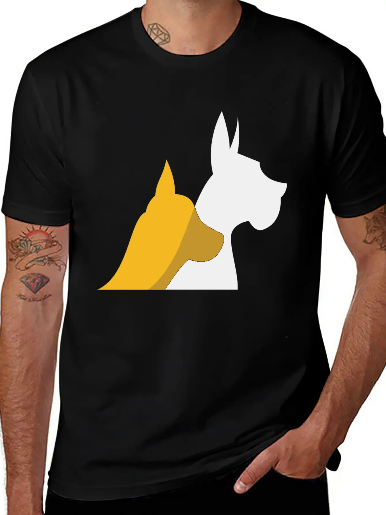 Dog Motif Stylish Everyday T-Shirt – Unisex Basic Cotton Tee