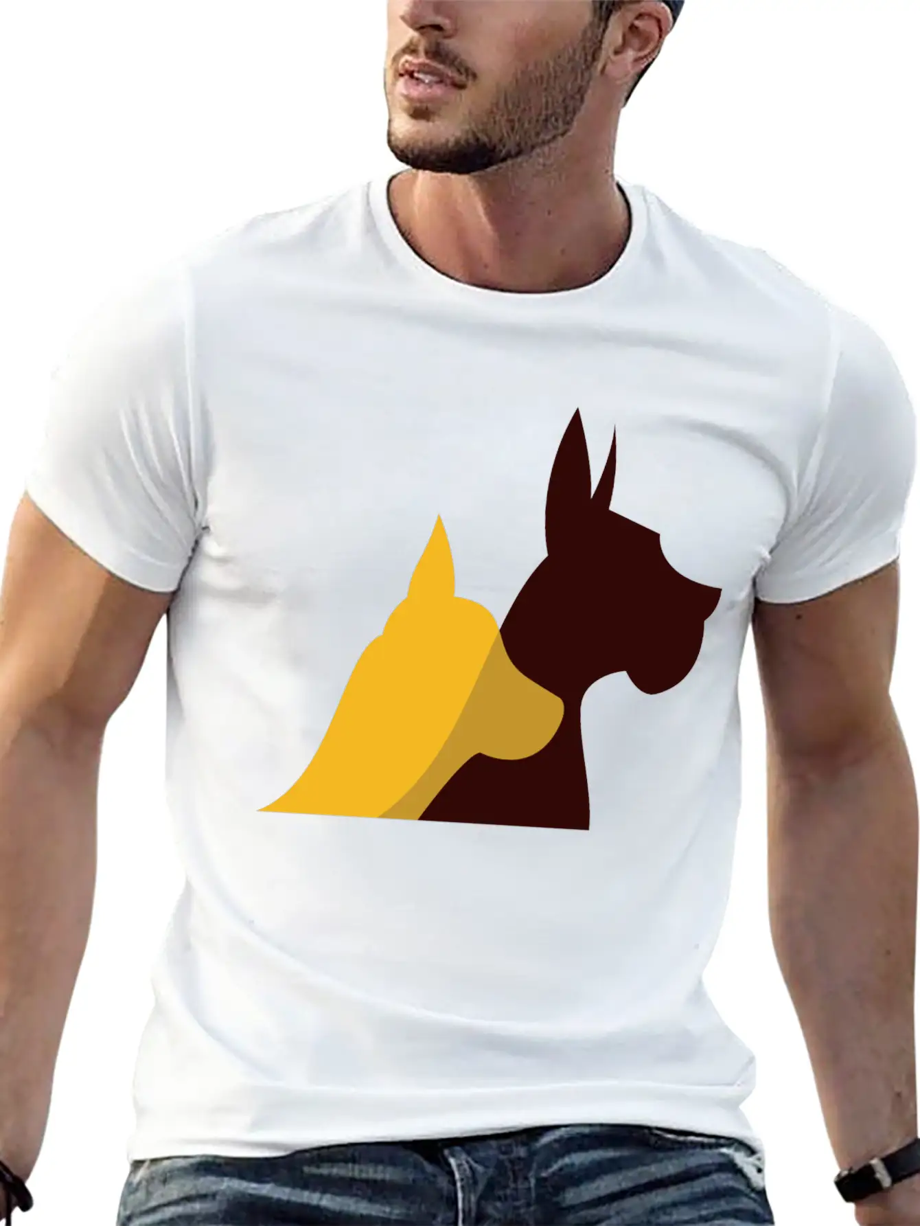 Dog Motif Stylish Everyday T-Shirt – Unisex Basic Cotton Tee