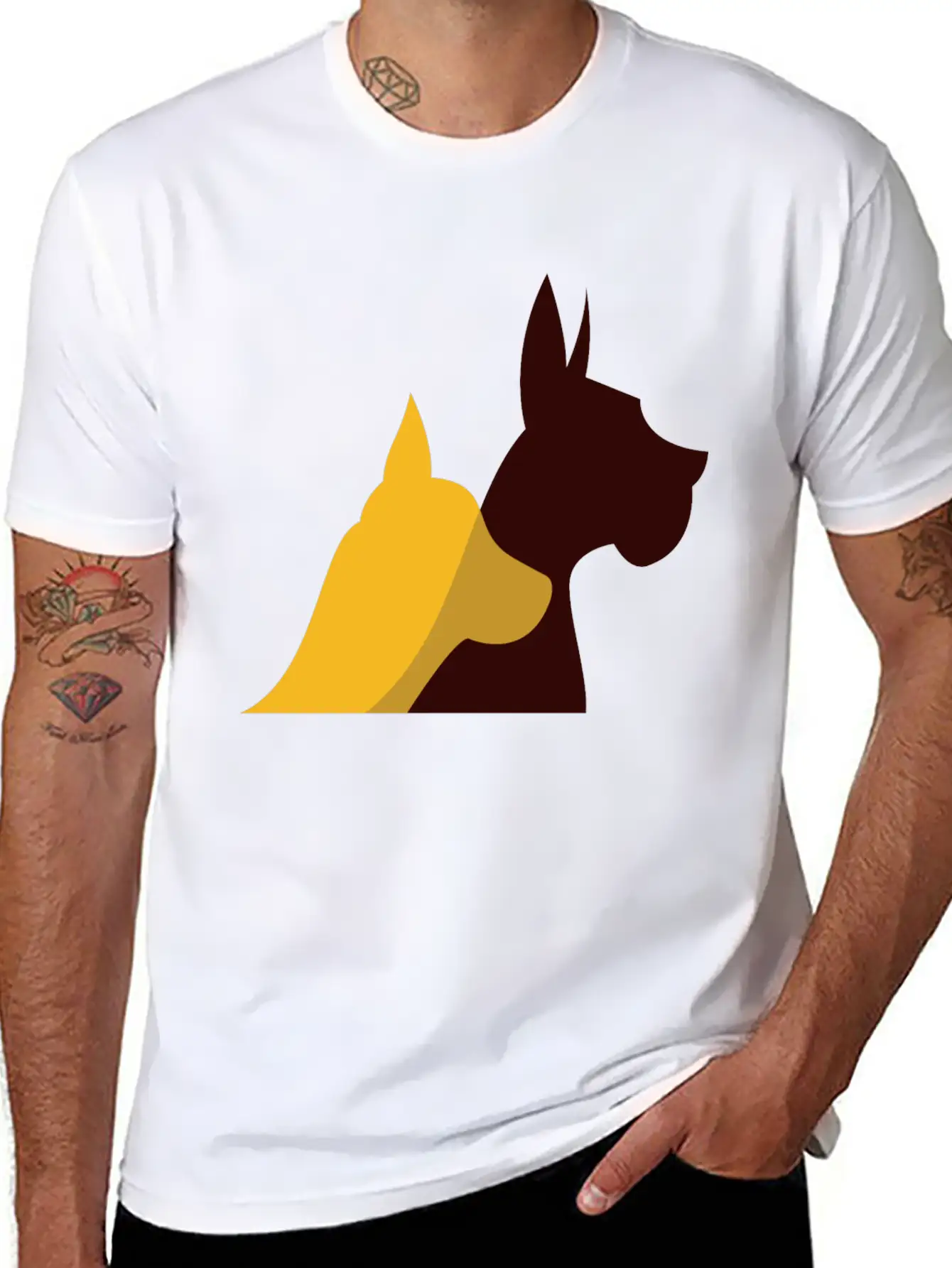 Dog Motif Stylish Everyday T-Shirt – Unisex Basic Cotton Tee