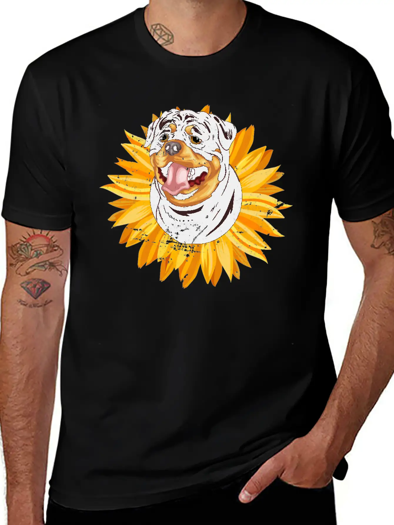 Dog Owner Cute Rottie Yellow Sunflower Rottweile Comfortable Minimalist Graphic Tee – Summer Style Essential