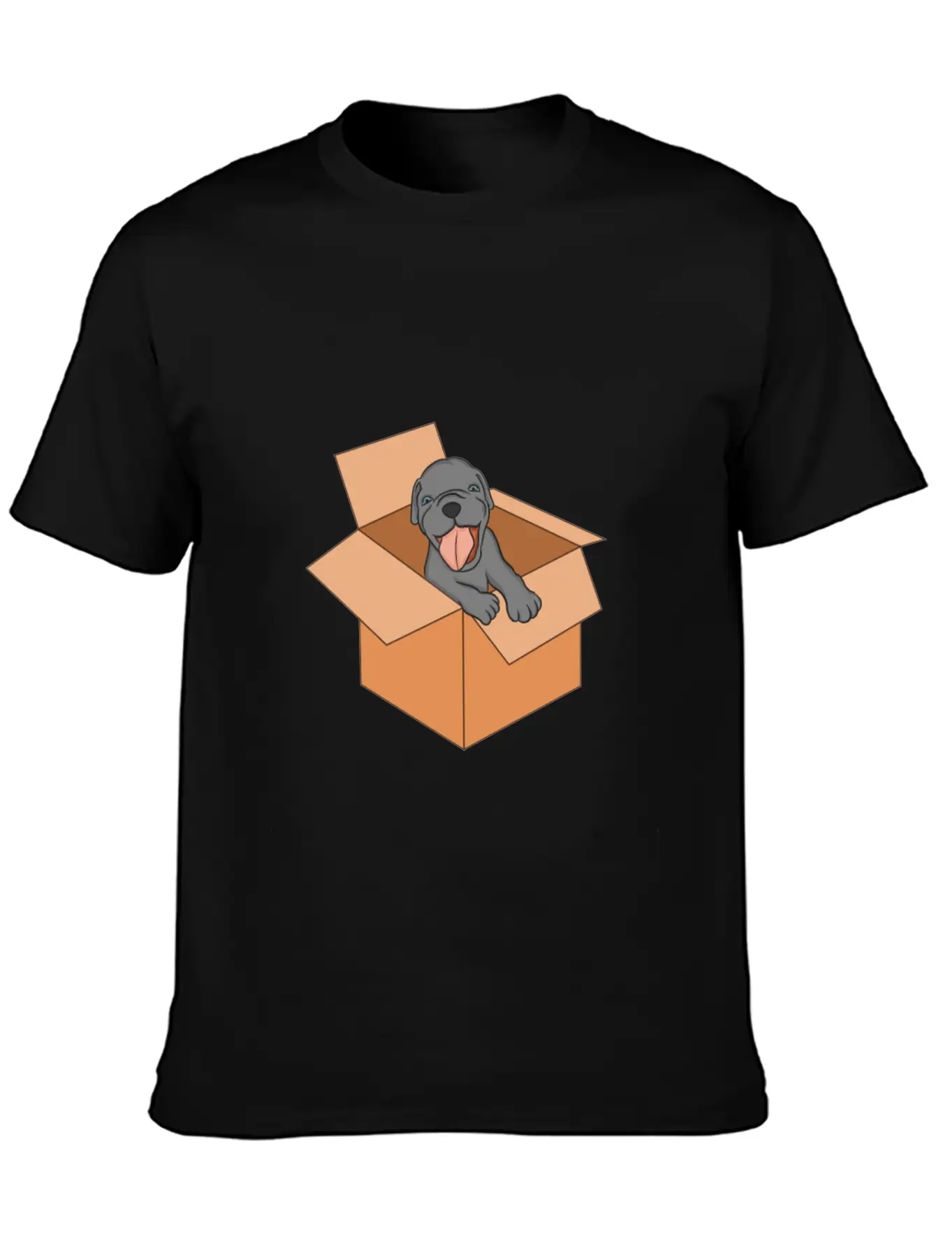 Dog Package Box Puppy Surprise Essential Unisex Summer Tee – Soft Cotton Casual Fit