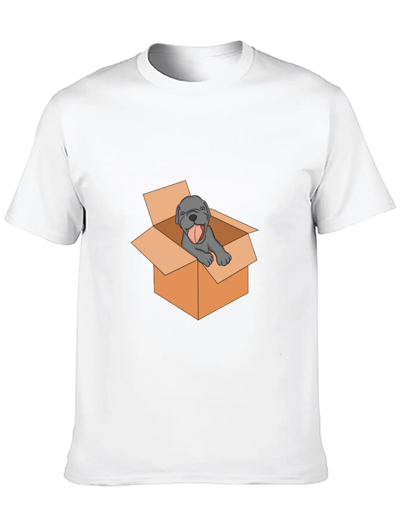 Dog Package Box Puppy Surprise Essential Unisex Summer Tee – Soft Cotton Casual Fit