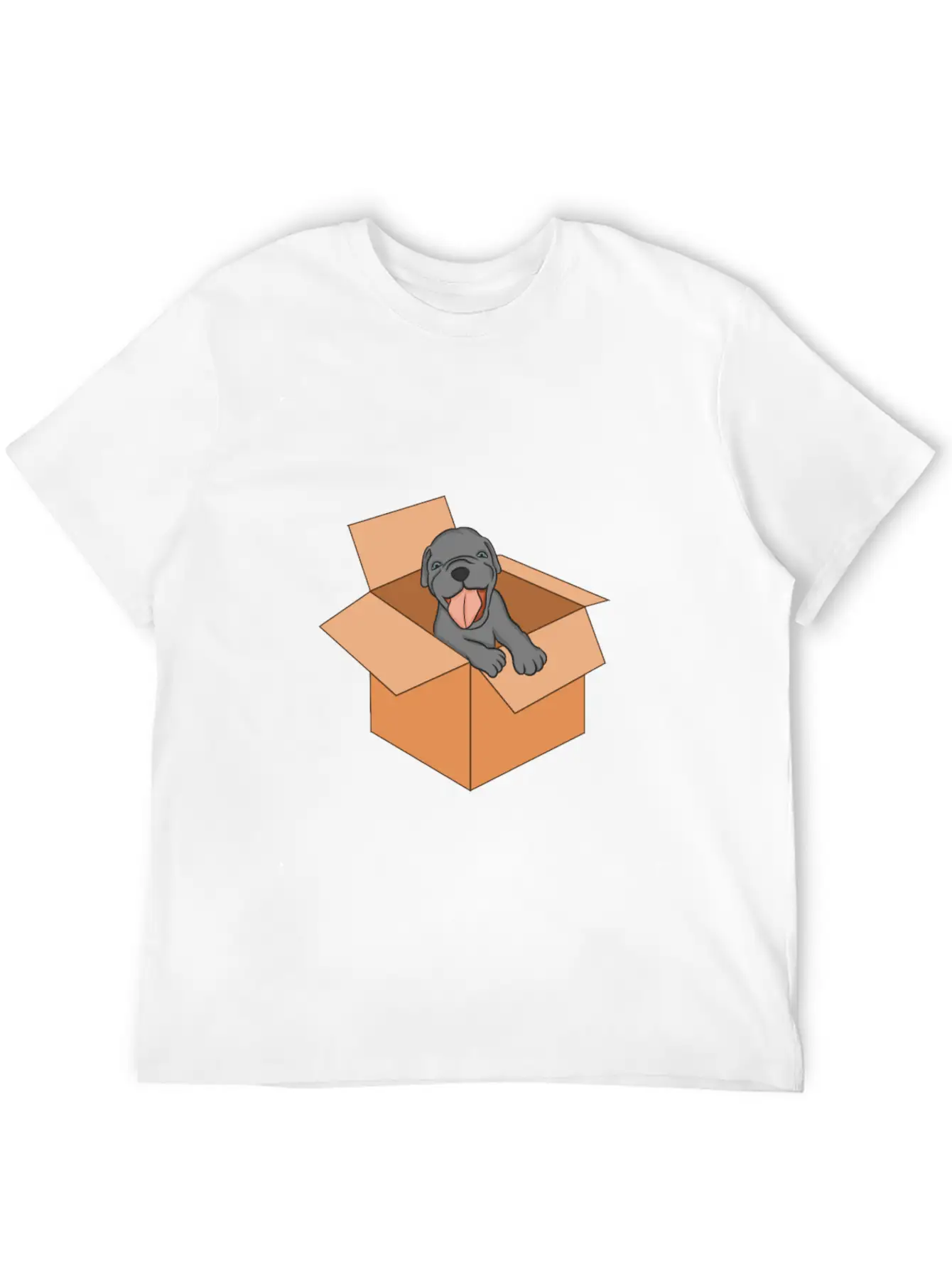Dog Package Box Puppy Surprise Essential Unisex Summer Tee – Soft Cotton Casual Fit