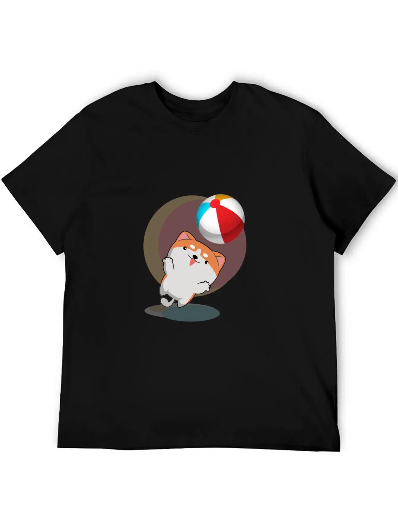 Dog Playing With Ball Comfortable Minimalist Graphic Tee – Summer Style Essential