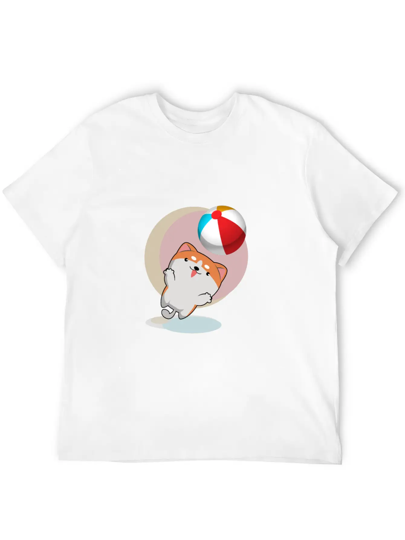 Dog Playing With Ball Comfortable Minimalist Graphic Tee – Summer Style Essential
