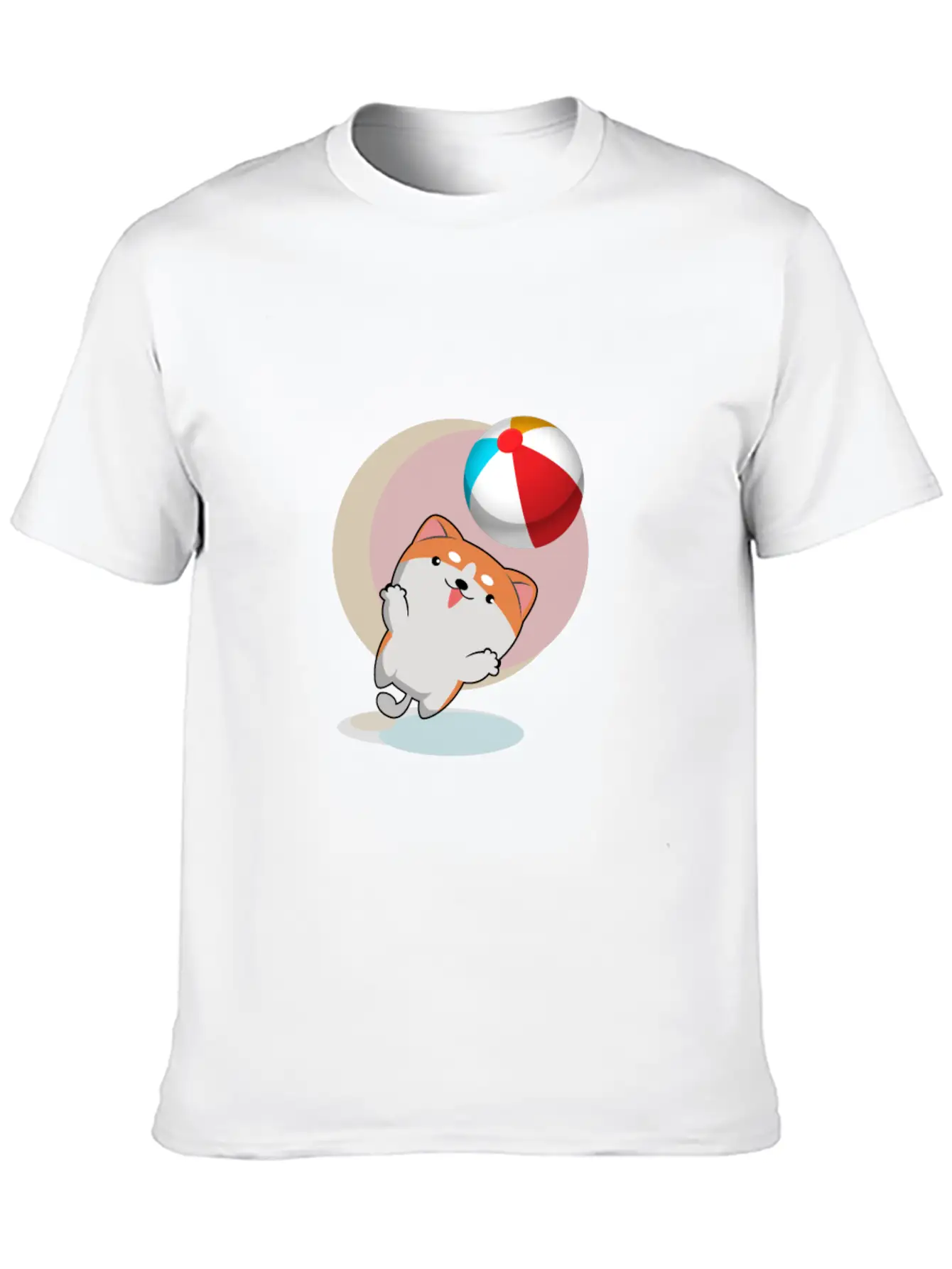 Dog Playing With Ball Comfortable Minimalist Graphic Tee – Summer Style Essential