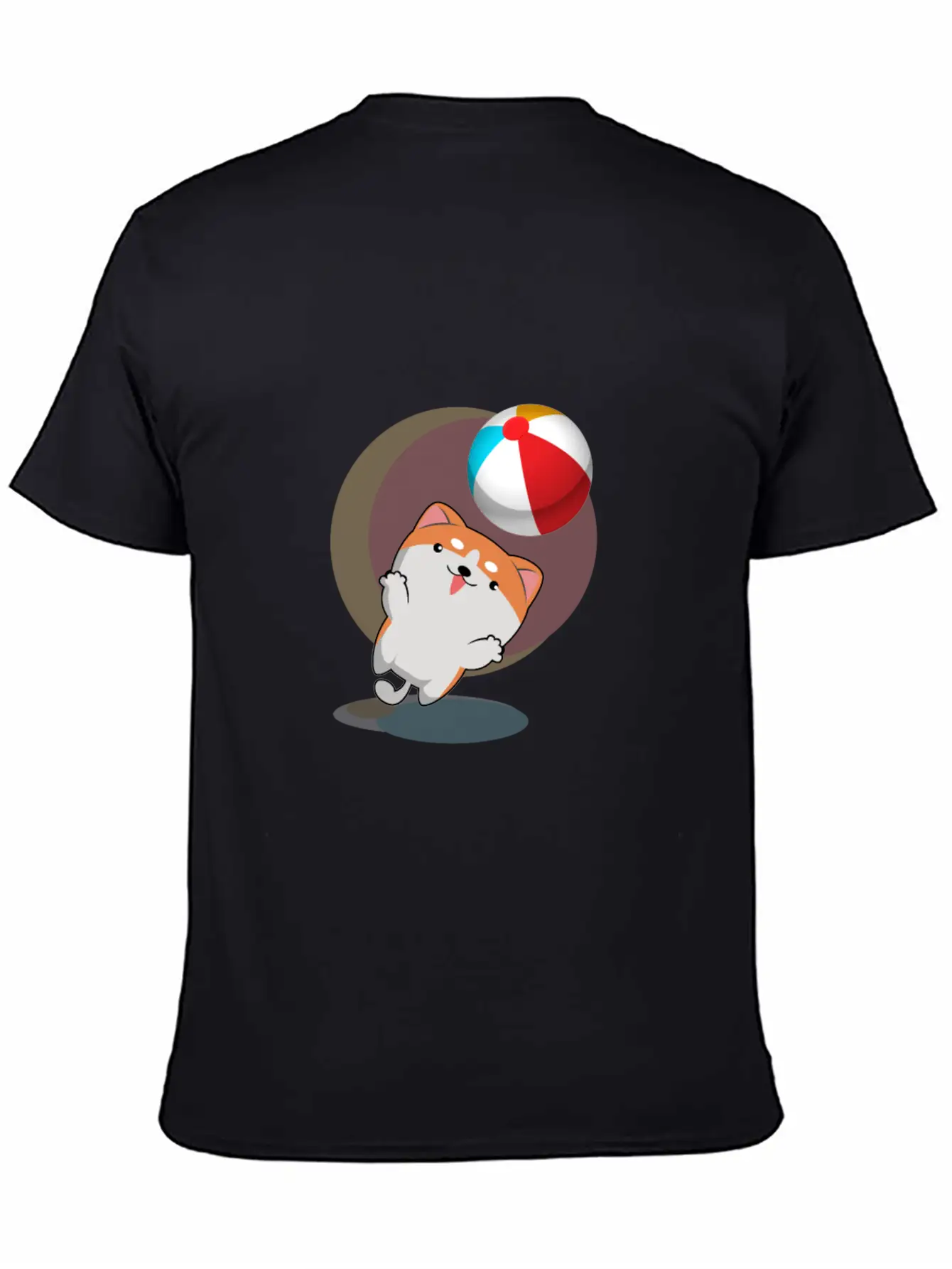 Dog Playing With Ball Comfortable Minimalist Graphic Tee – Summer Style Essential