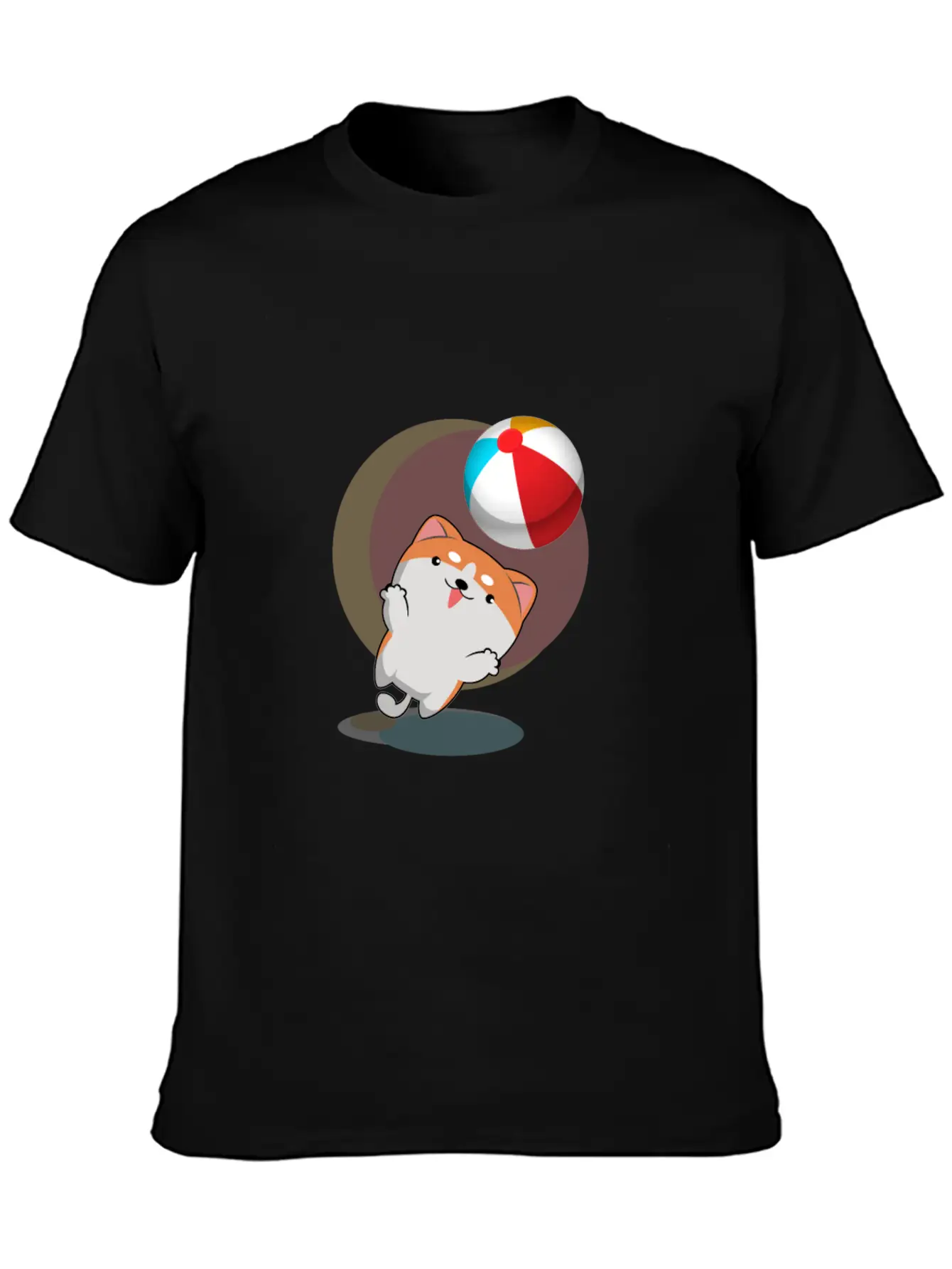 Dog Playing With Ball Comfortable Minimalist Graphic Tee – Summer Style Essential