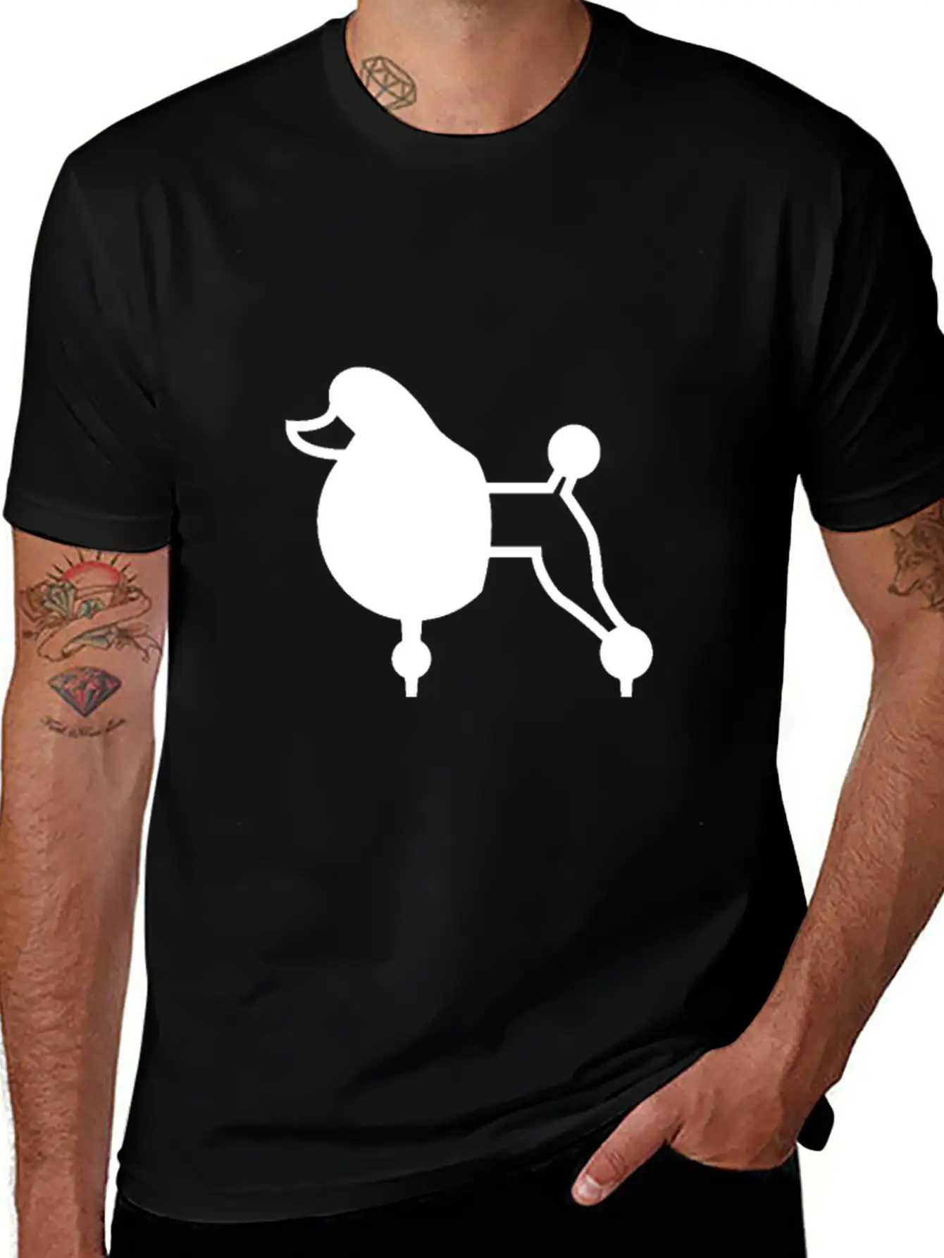 Dog Poodle Comfortable Minimalist Graphic Tee – Summer Style Essential