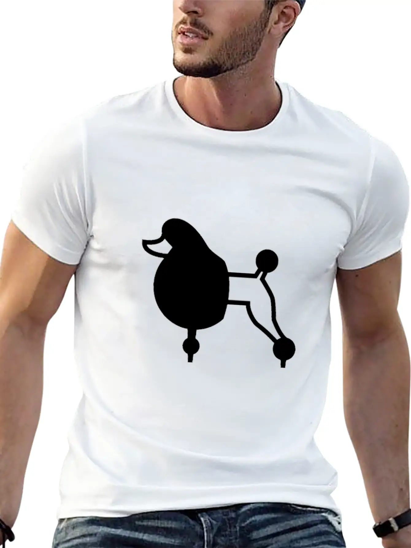 Dog Poodle Comfortable Minimalist Graphic Tee – Summer Style Essential