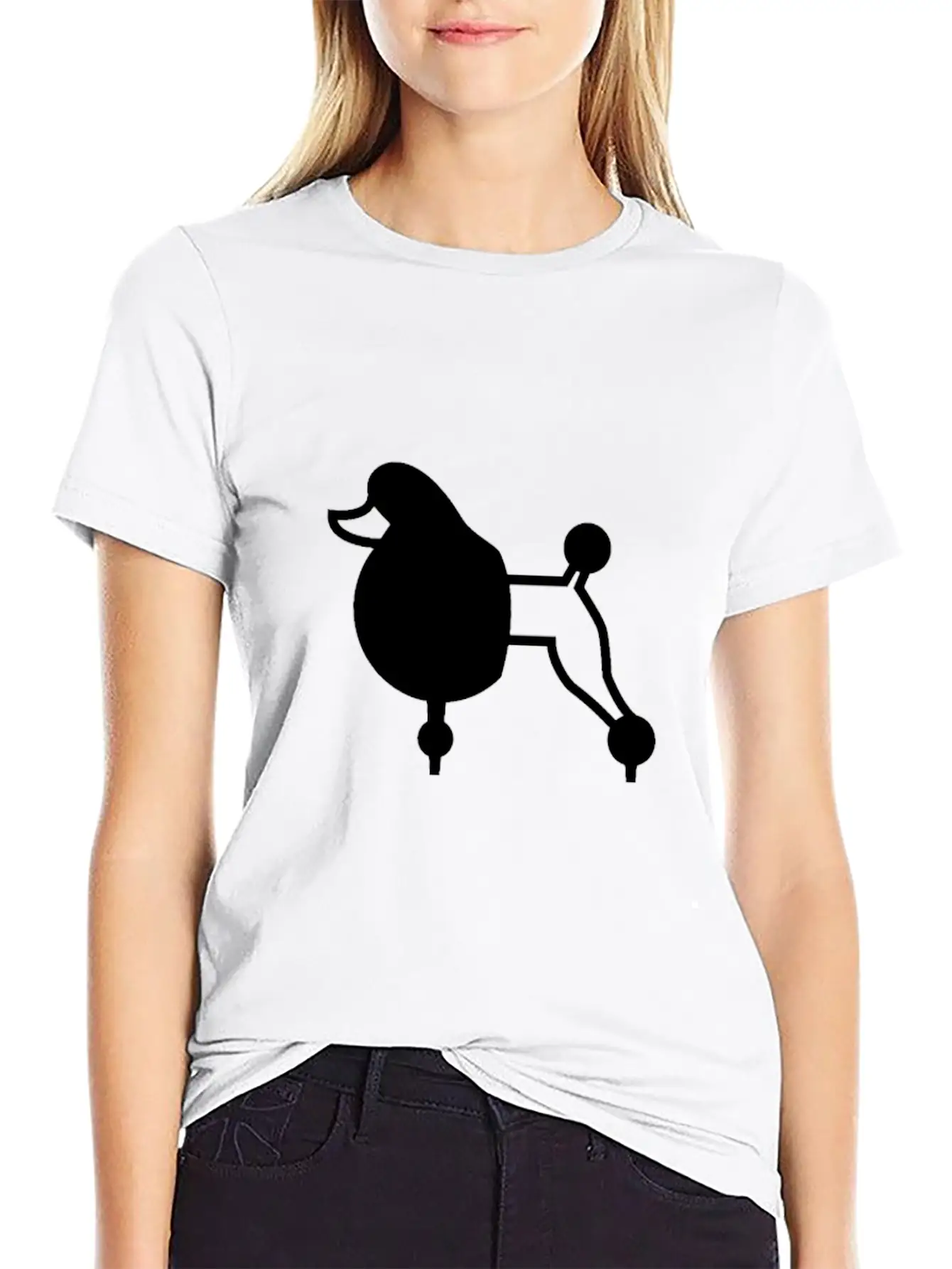 Dog Poodle Comfortable Minimalist Graphic Tee – Summer Style Essential