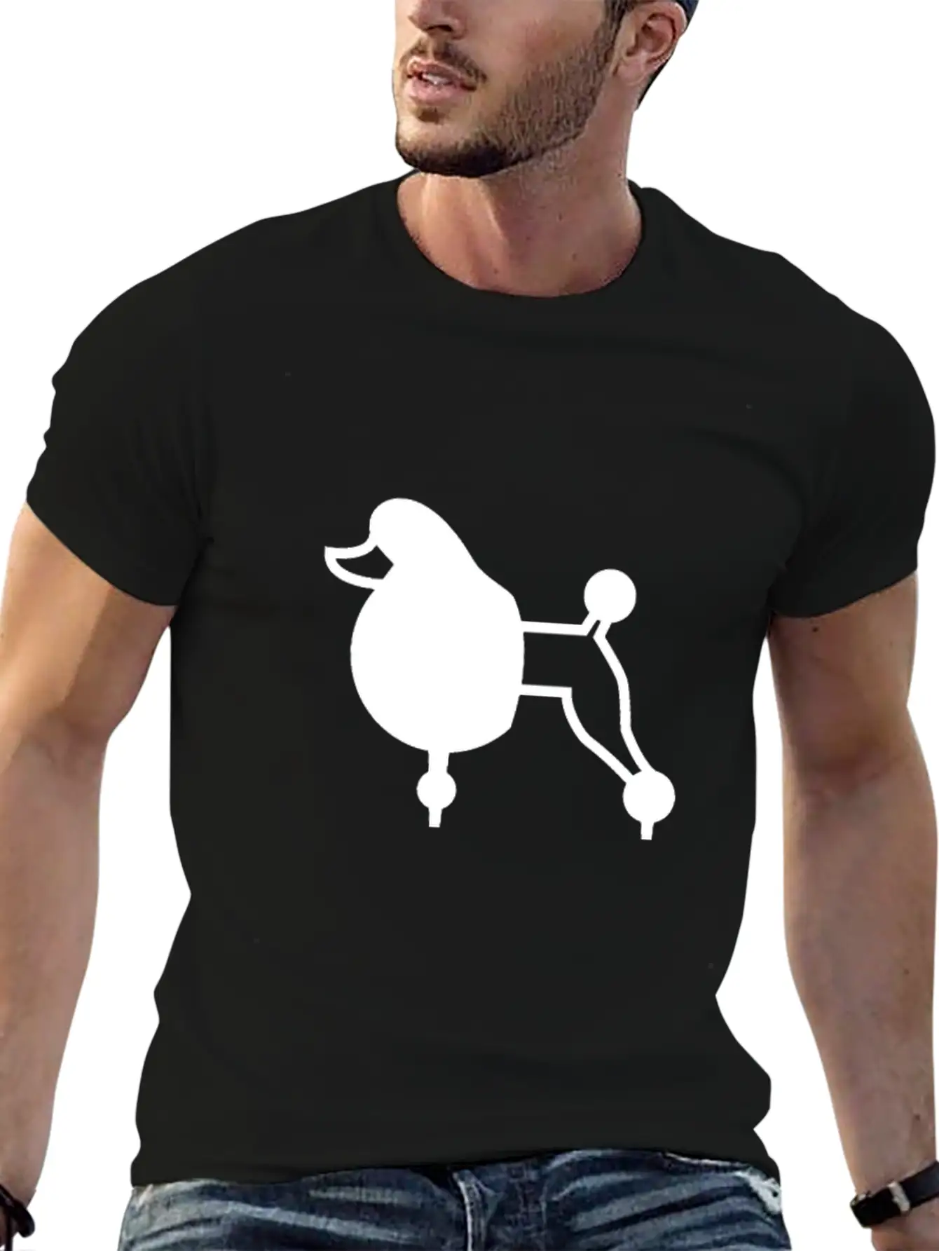 Dog Poodle Comfortable Minimalist Graphic Tee – Summer Style Essential