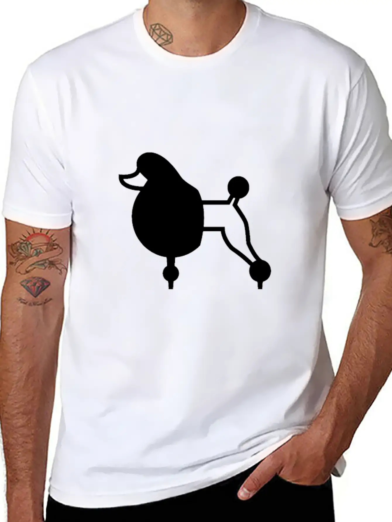 Dog Poodle Comfortable Minimalist Graphic Tee – Summer Style Essential