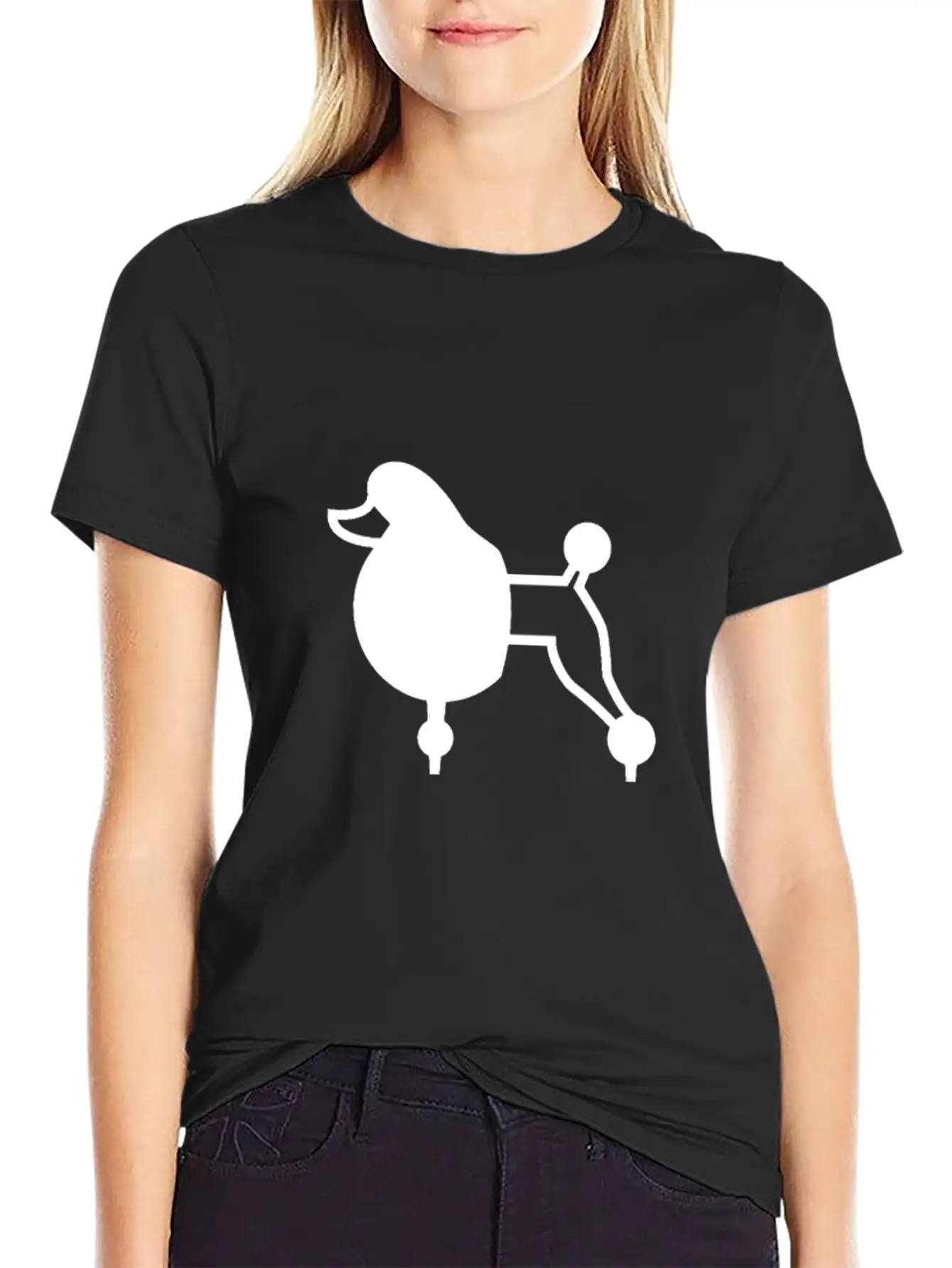 Dog Poodle Comfortable Minimalist Graphic Tee – Summer Style Essential