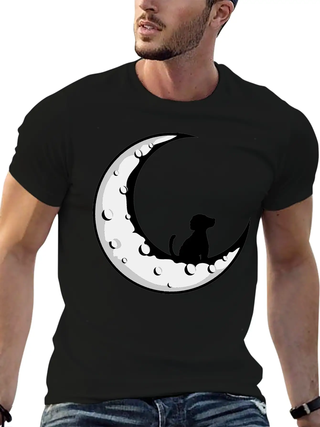 Dog Sits On The Basic Graphic T-Shirt – Daily Comfort In Soft Cotton