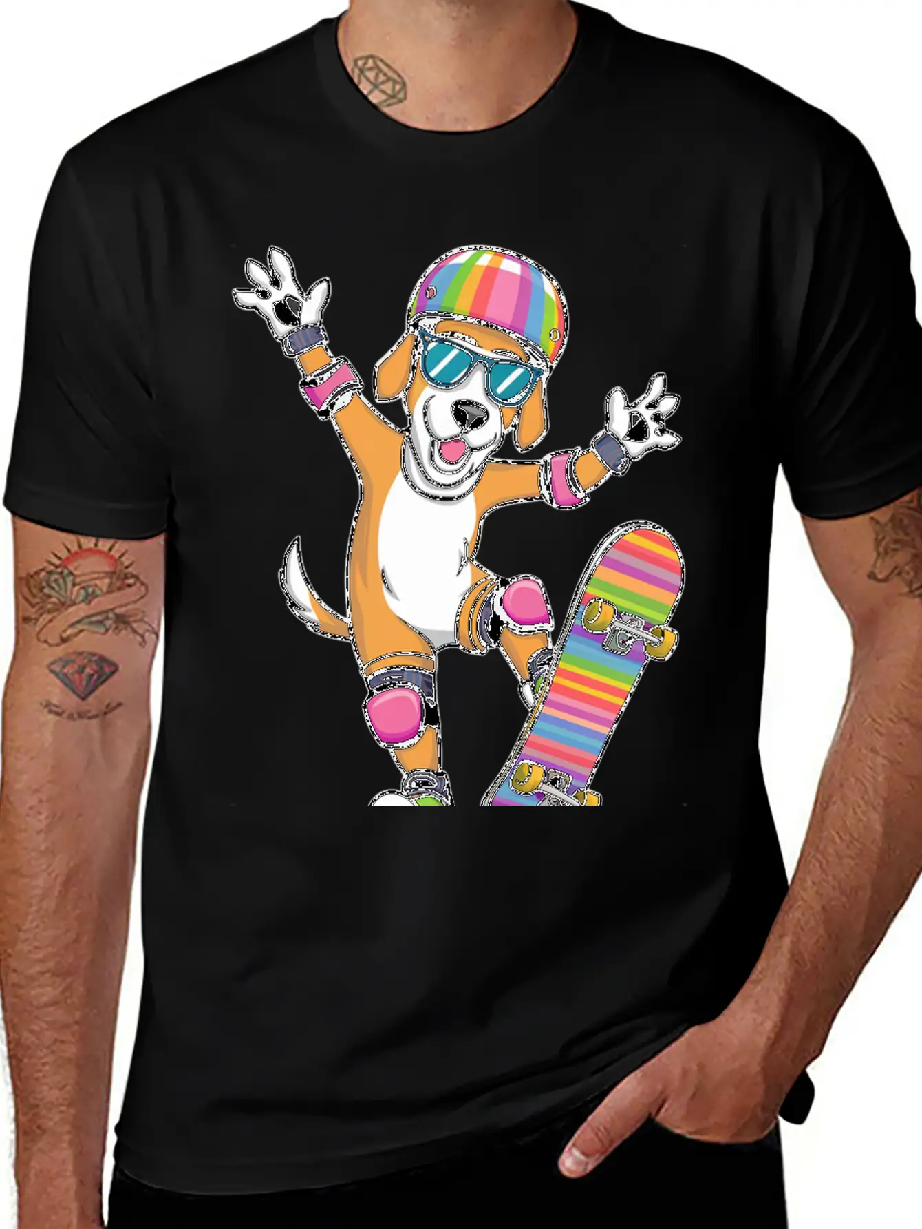 Dog SKATEBOARD Basic Graphic T-Shirt – Daily Comfort In Soft Cotton