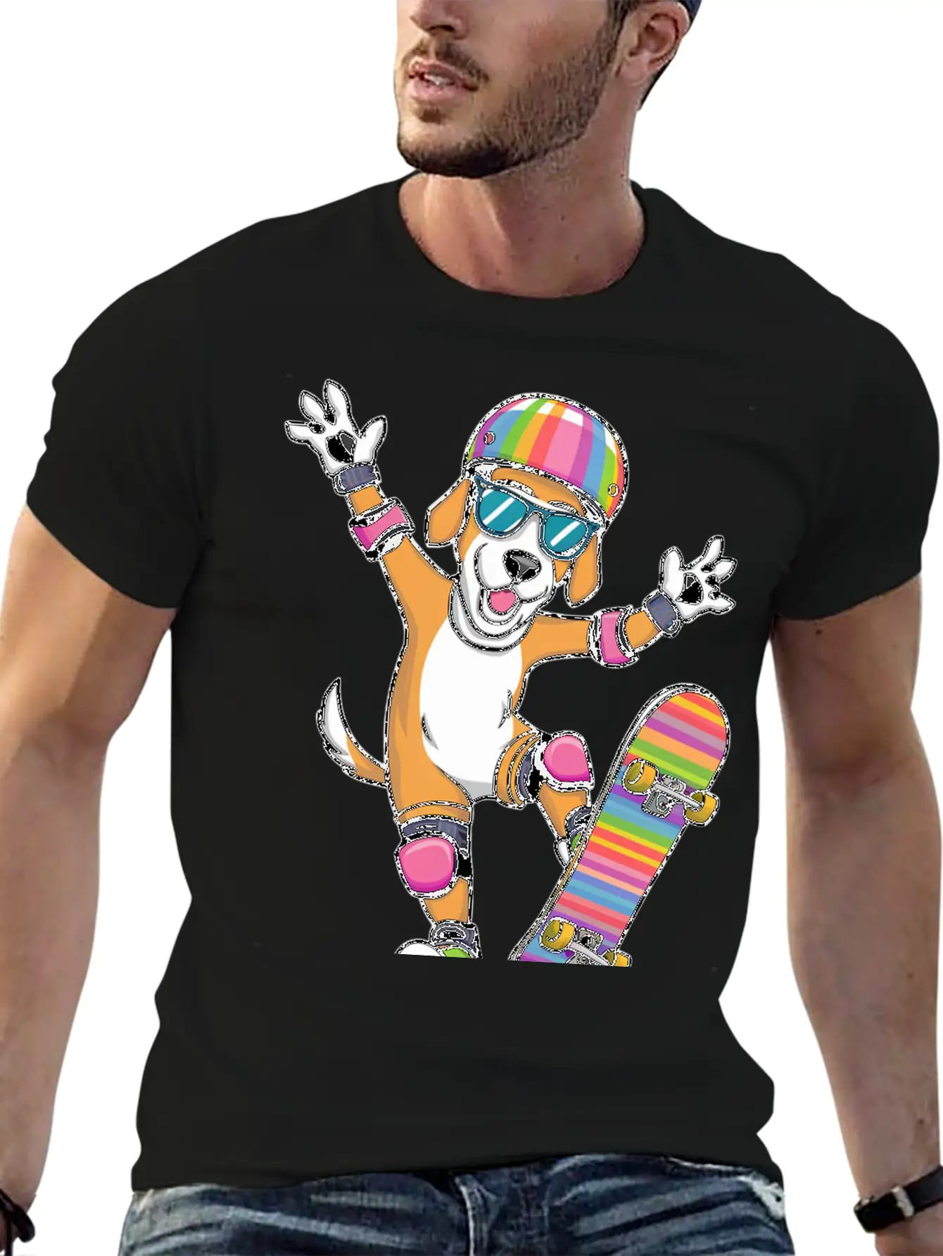 Dog SKATEBOARD Basic Graphic T-Shirt – Daily Comfort In Soft Cotton