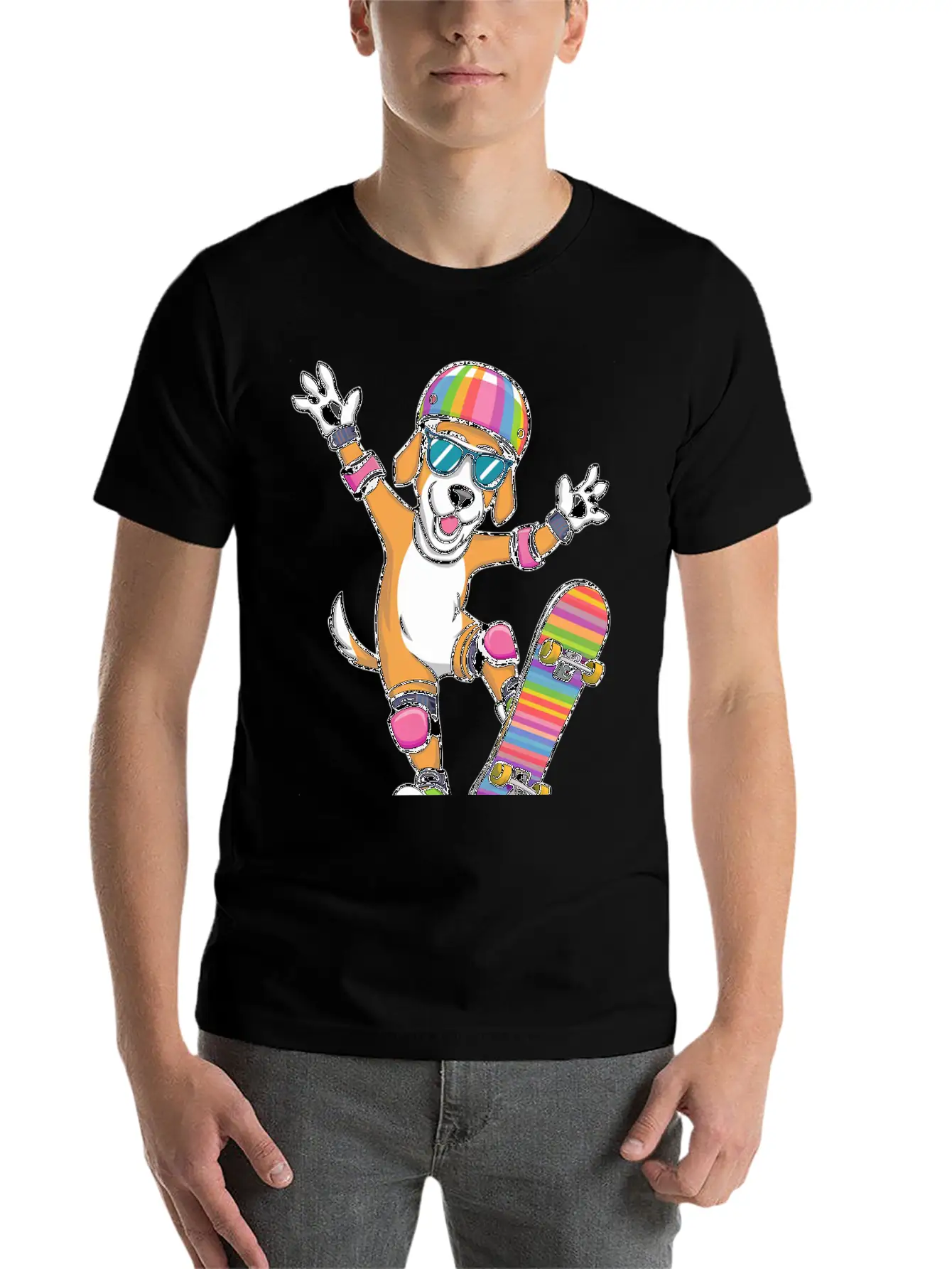 Dog SKATEBOARD Basic Graphic T-Shirt – Daily Comfort In Soft Cotton