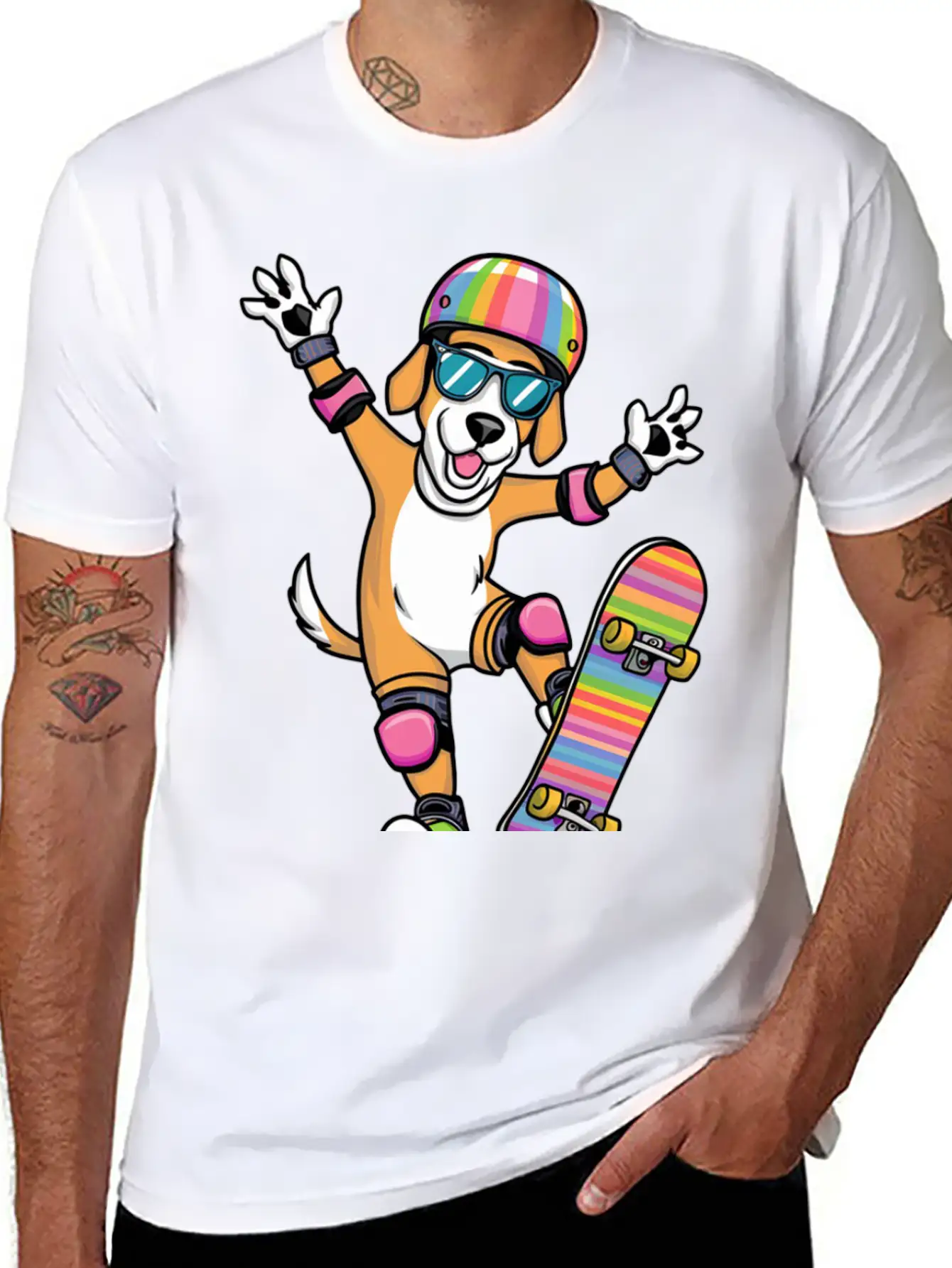 Dog SKATEBOARD Basic Graphic T-Shirt – Daily Comfort In Soft Cotton
