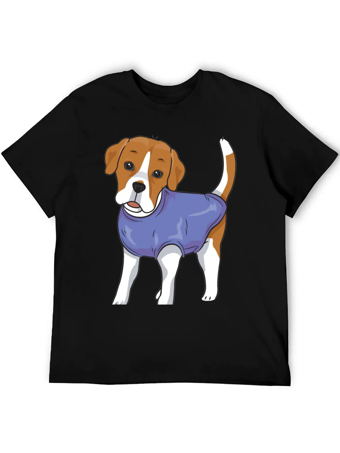 Dog- Standing Dog Wearing Shirt Basic Graphic T-Shirt – Daily Comfort In Soft Cotton