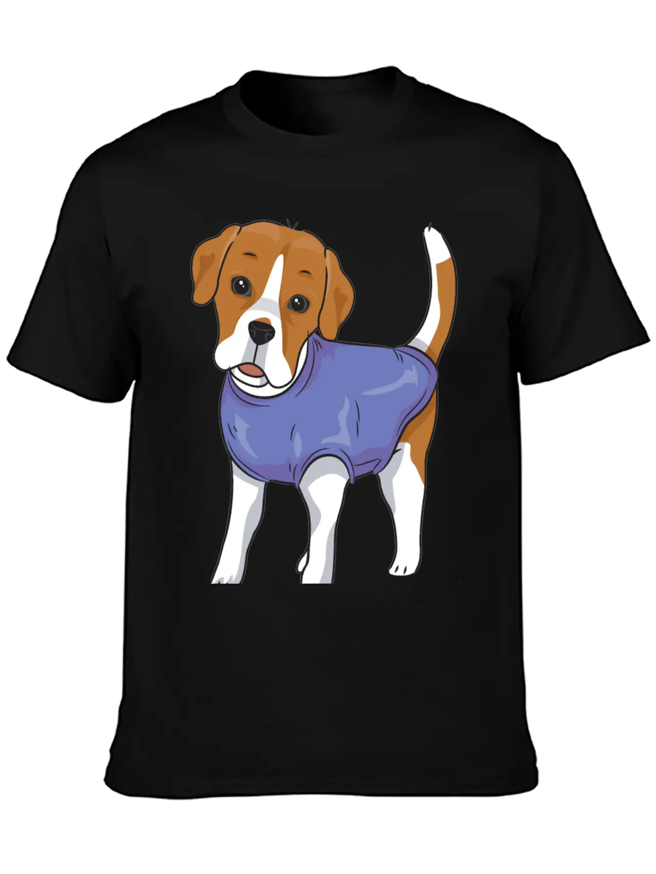 Dog- Standing Dog Wearing Shirt Basic Graphic T-Shirt – Daily Comfort In Soft Cotton
