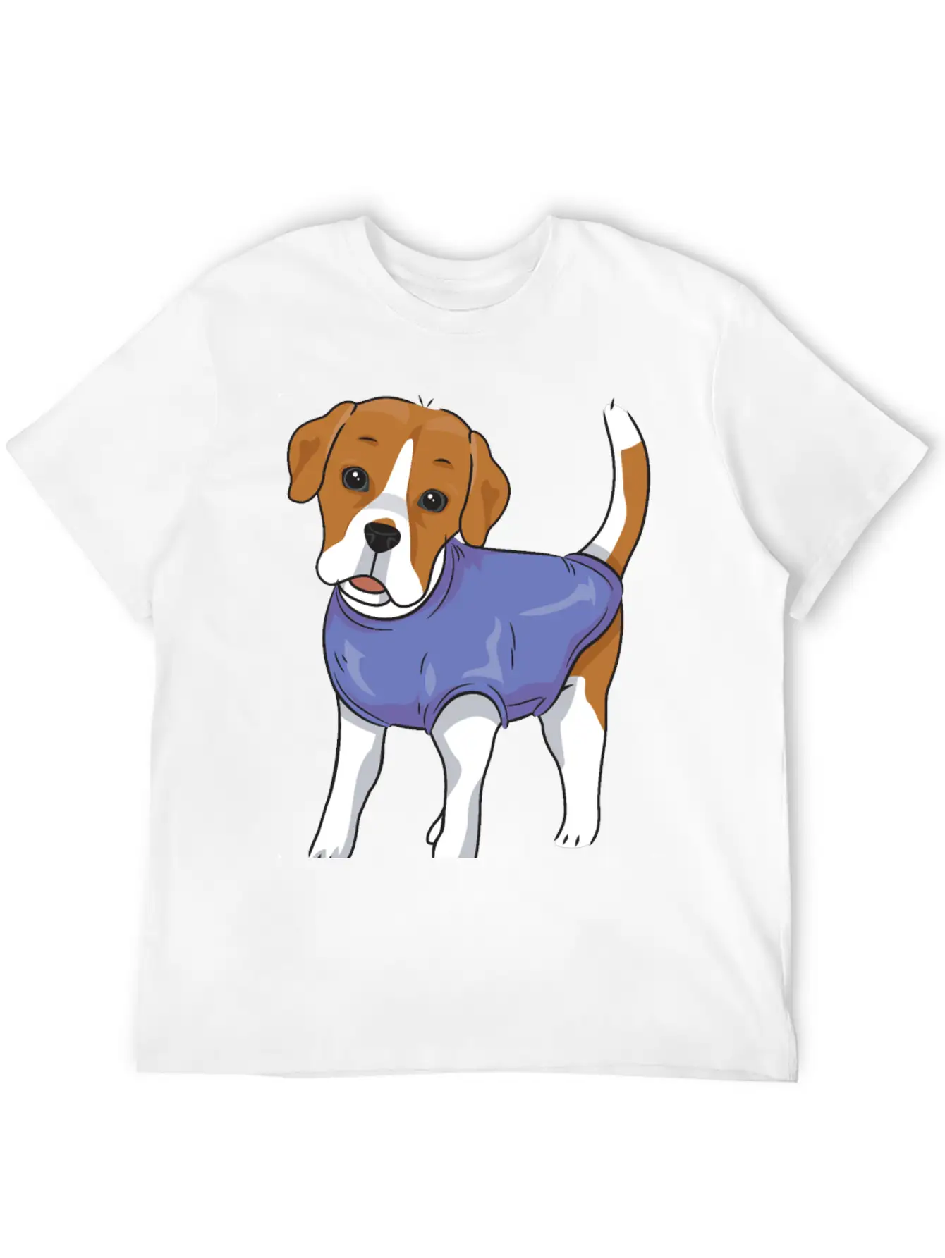 Dog- Standing Dog Wearing Shirt Basic Graphic T-Shirt – Daily Comfort In Soft Cotton