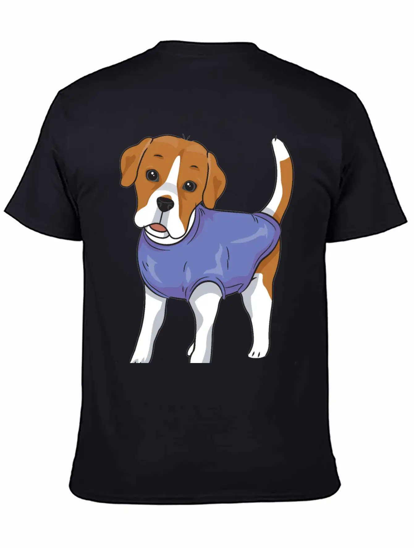 Dog- Standing Dog Wearing Shirt Basic Graphic T-Shirt – Daily Comfort In Soft Cotton