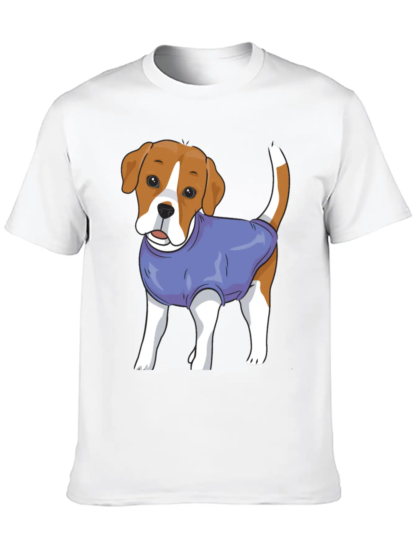 Dog- Standing Dog Wearing Shirt Basic Graphic T-Shirt – Daily Comfort In Soft Cotton