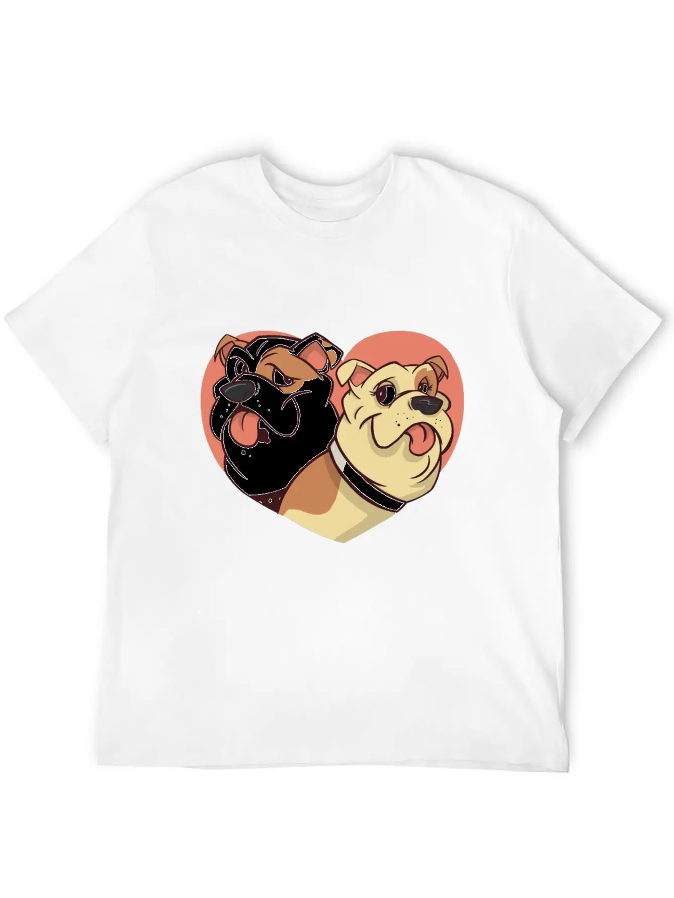 Dog With Heart Dogs Dog Lover Doggy Bulldog Timeless Short Sleeve Tee – Comfy And Minimalist Design
