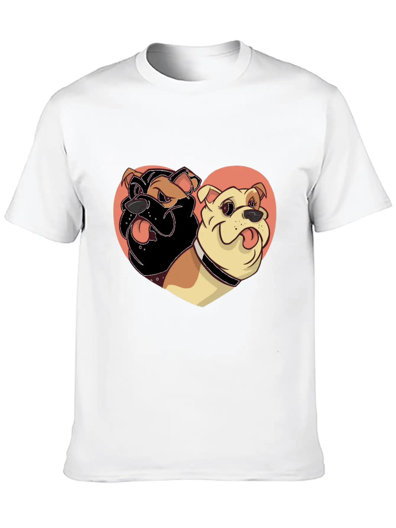 Dog With Heart Dogs Dog Lover Doggy Bulldog Timeless Short Sleeve Tee – Comfy And Minimalist Design