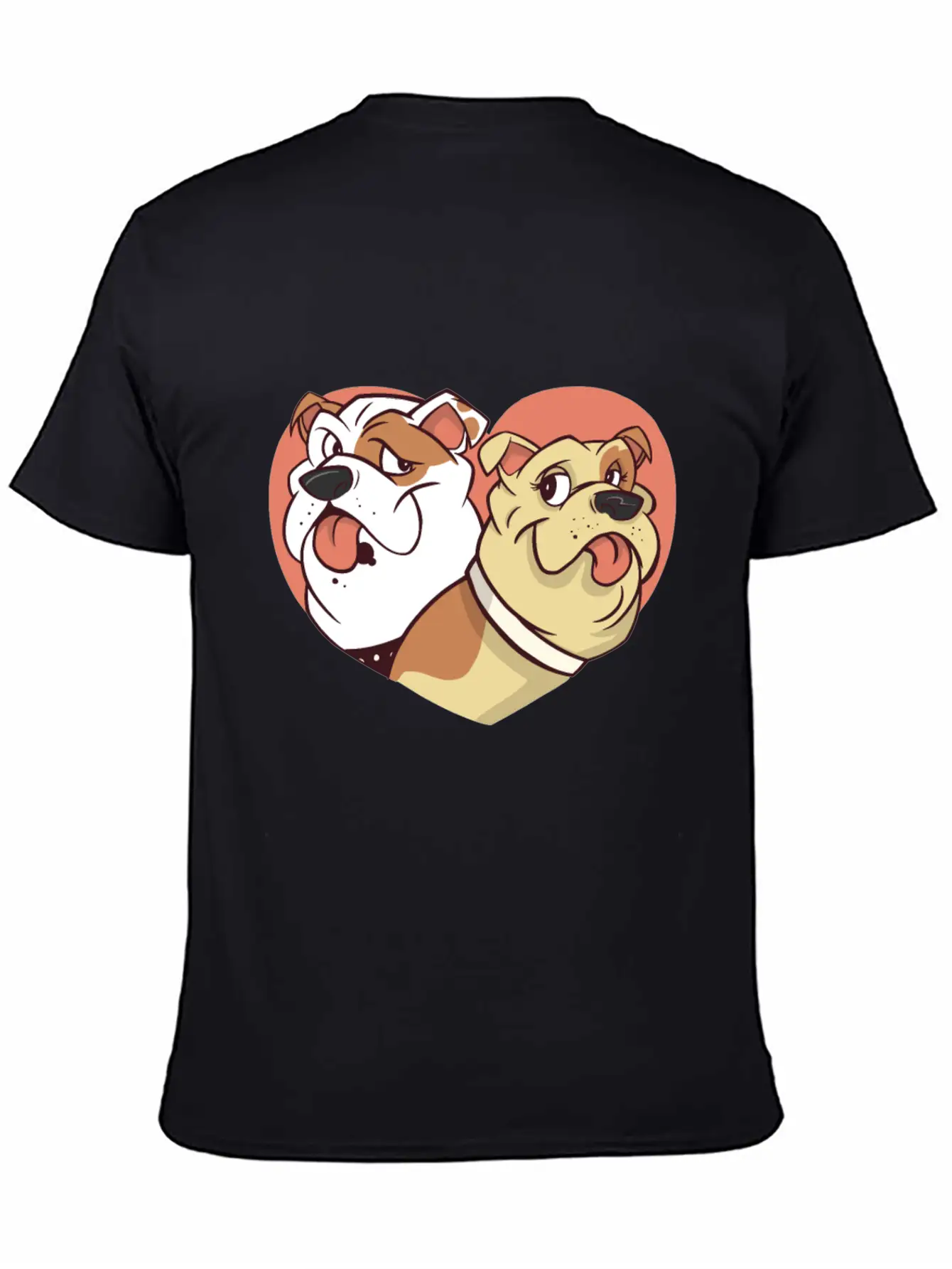 Dog With Heart Dogs Dog Lover Doggy Bulldog Timeless Short Sleeve Tee – Comfy And Minimalist Design