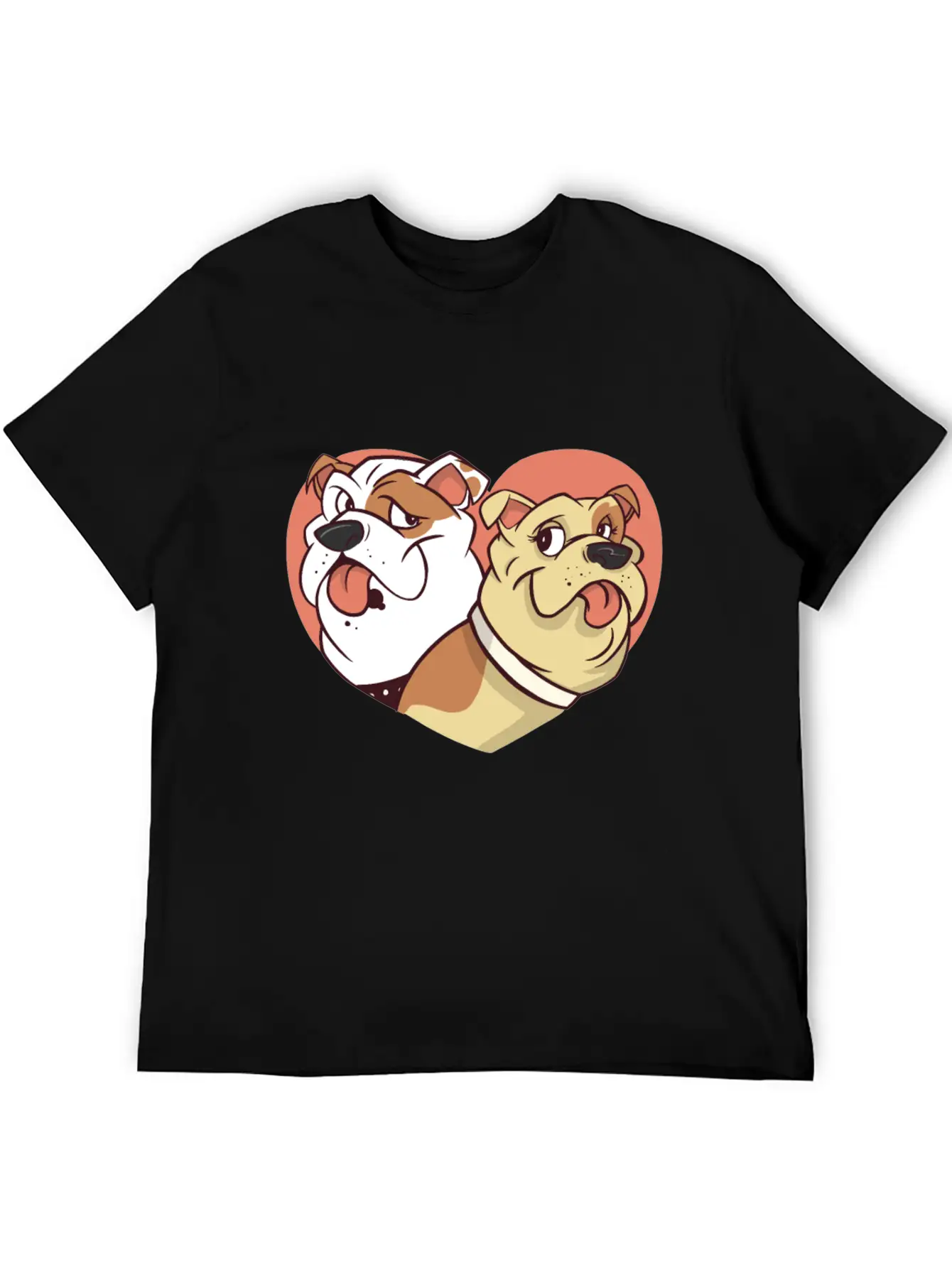 Dog With Heart Dogs Dog Lover Doggy Bulldog Timeless Short Sleeve Tee – Comfy And Minimalist Design