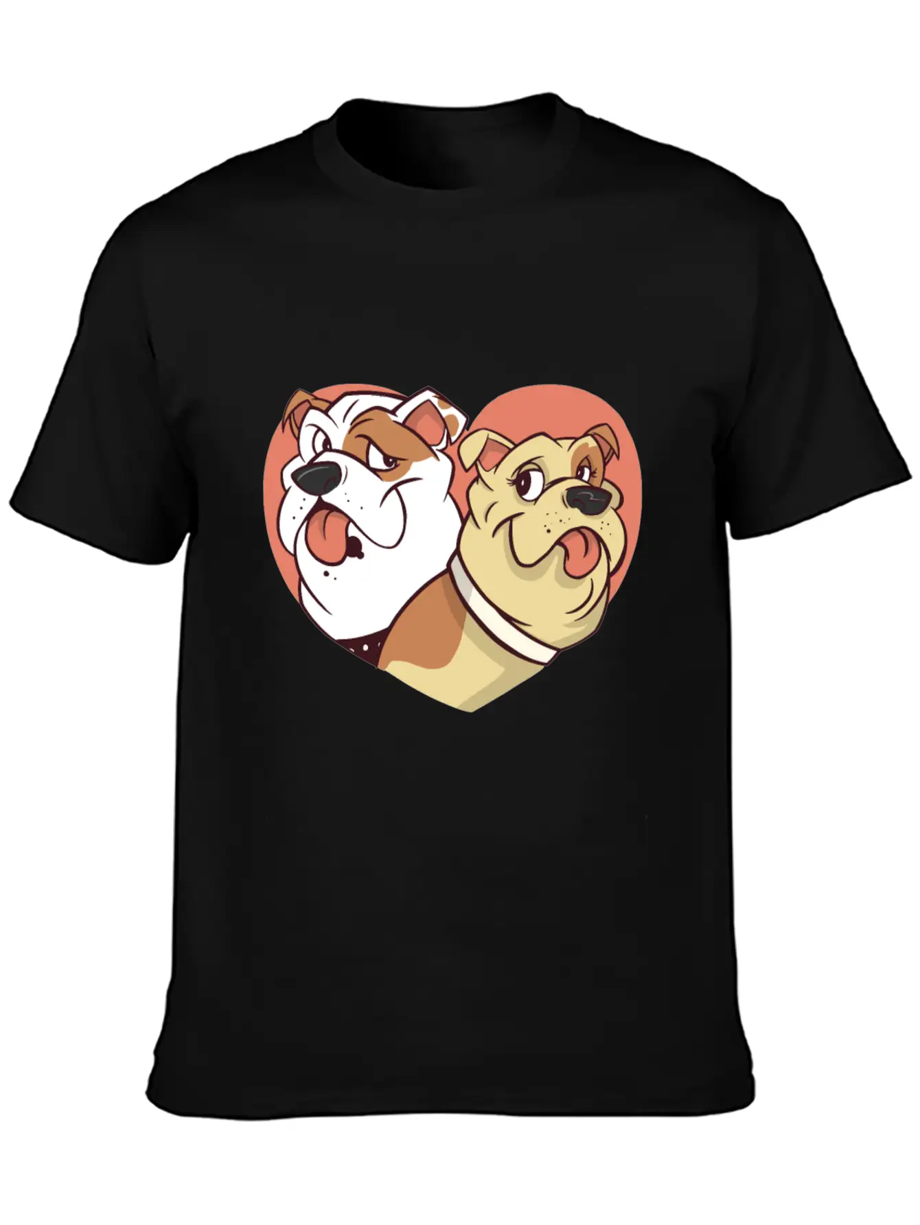 Dog With Heart Dogs Dog Lover Doggy Bulldog Timeless Short Sleeve Tee – Comfy And Minimalist Design