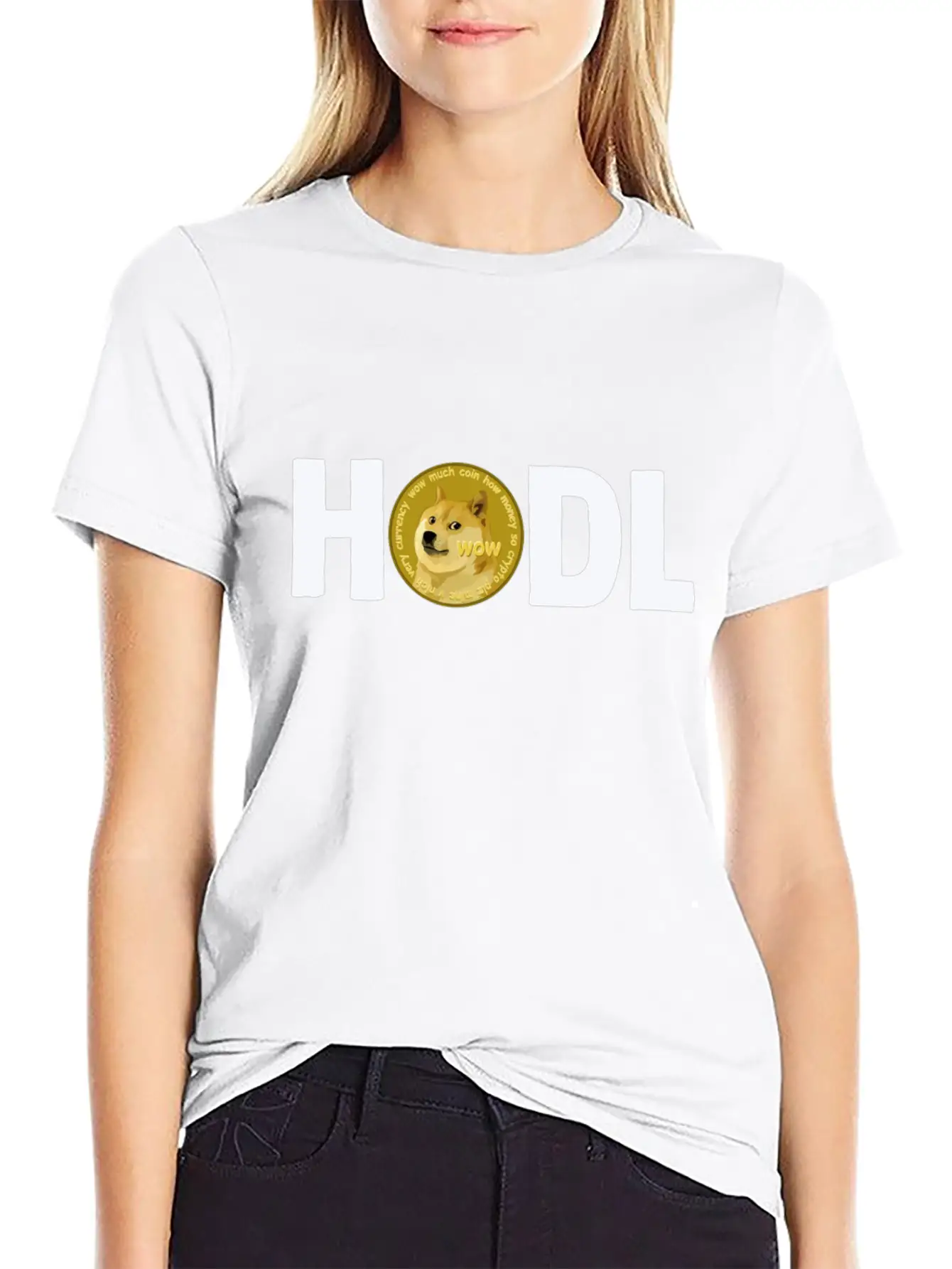 Doge Dogecoin Crypto HODL Gift Unisex Short Sleeve Soft Cotton T-Shirt – Casual Everyday Wear