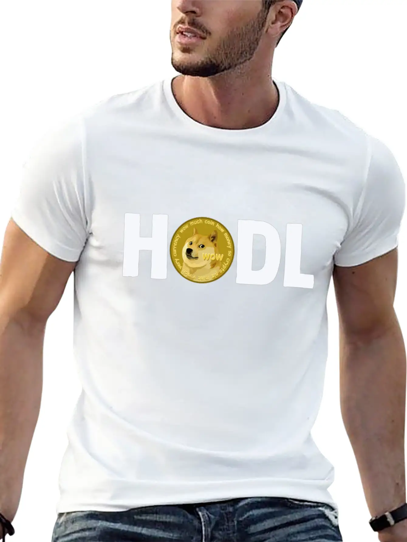 Doge Dogecoin Crypto HODL Gift Unisex Short Sleeve Soft Cotton T-Shirt – Casual Everyday Wear