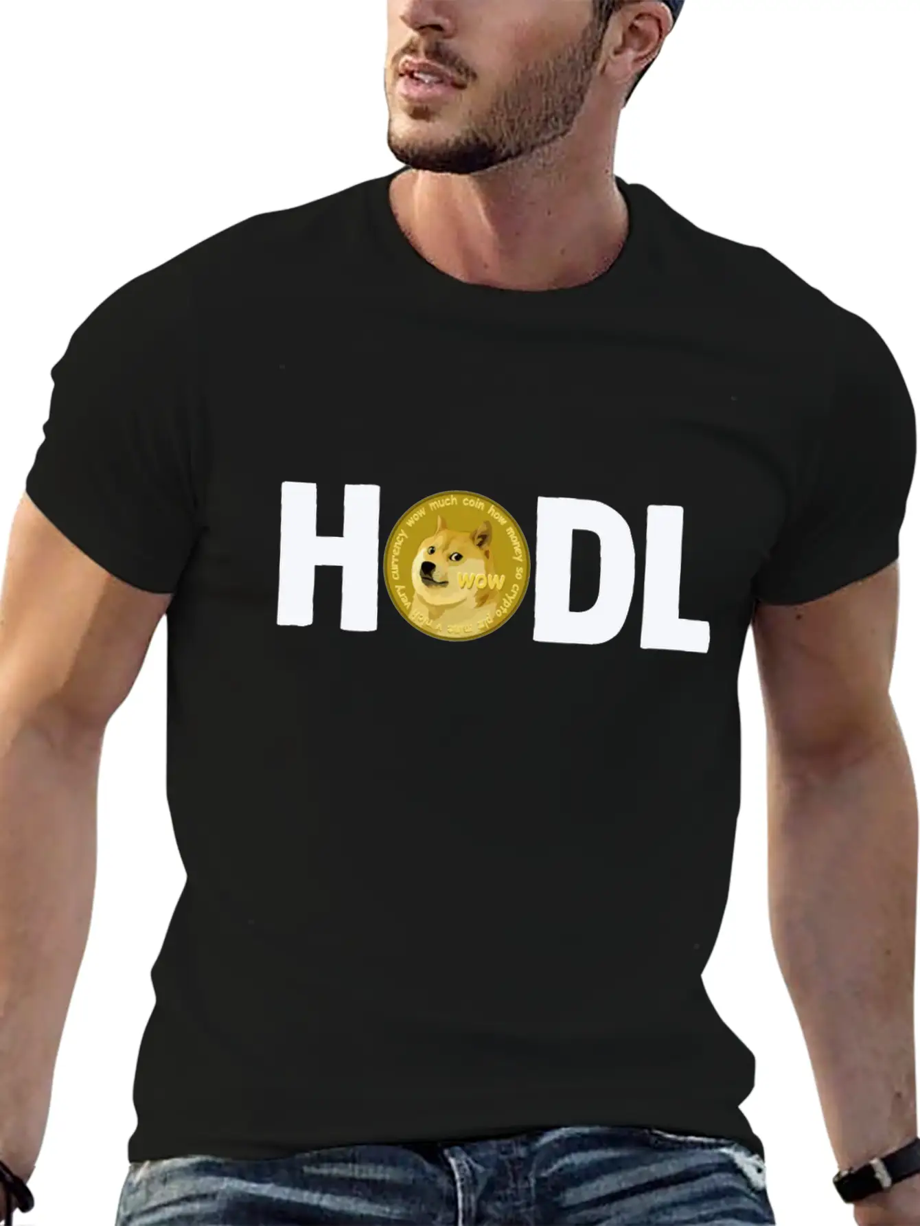 Doge Dogecoin Crypto HODL Gift Unisex Short Sleeve Soft Cotton T-Shirt – Casual Everyday Wear