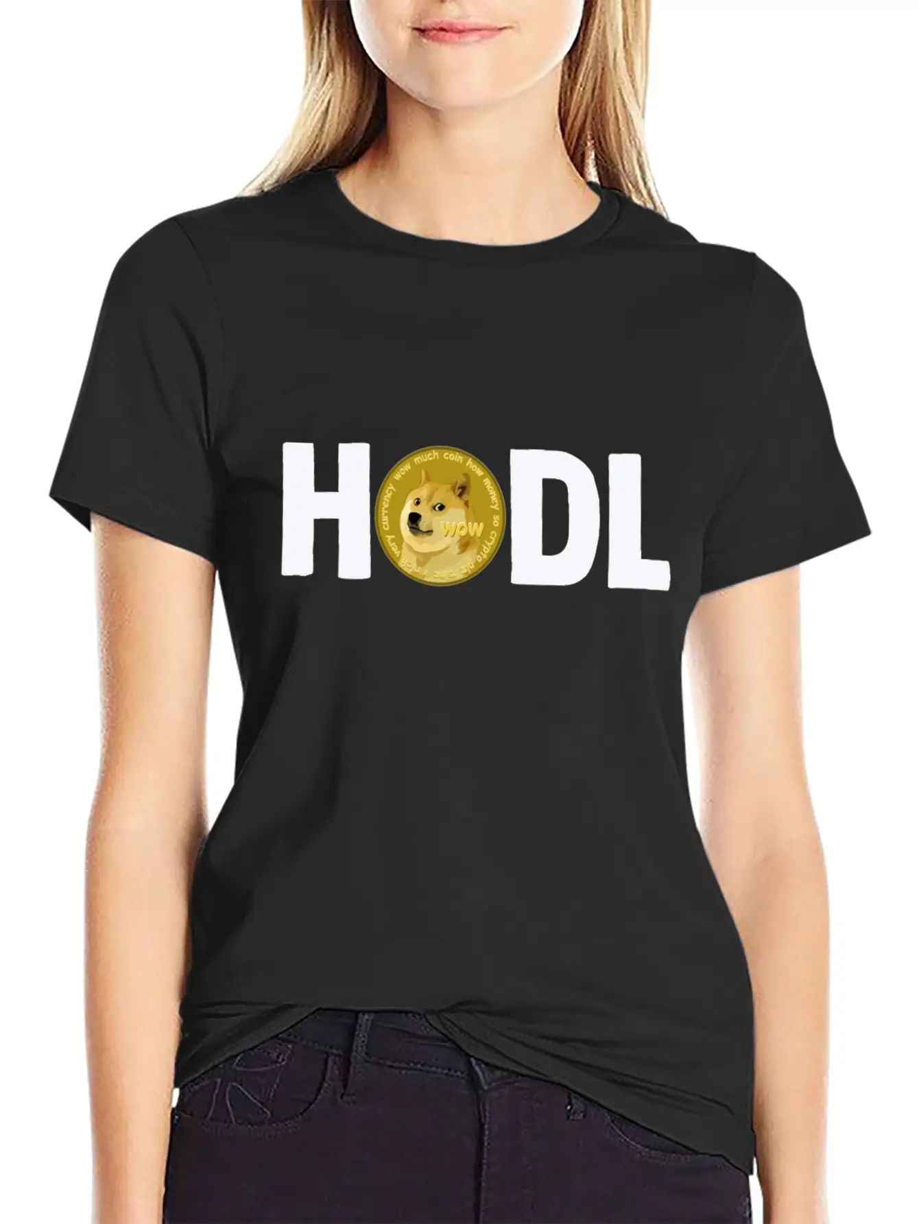 Doge Dogecoin Crypto HODL Gift Unisex Short Sleeve Soft Cotton T-Shirt – Casual Everyday Wear
