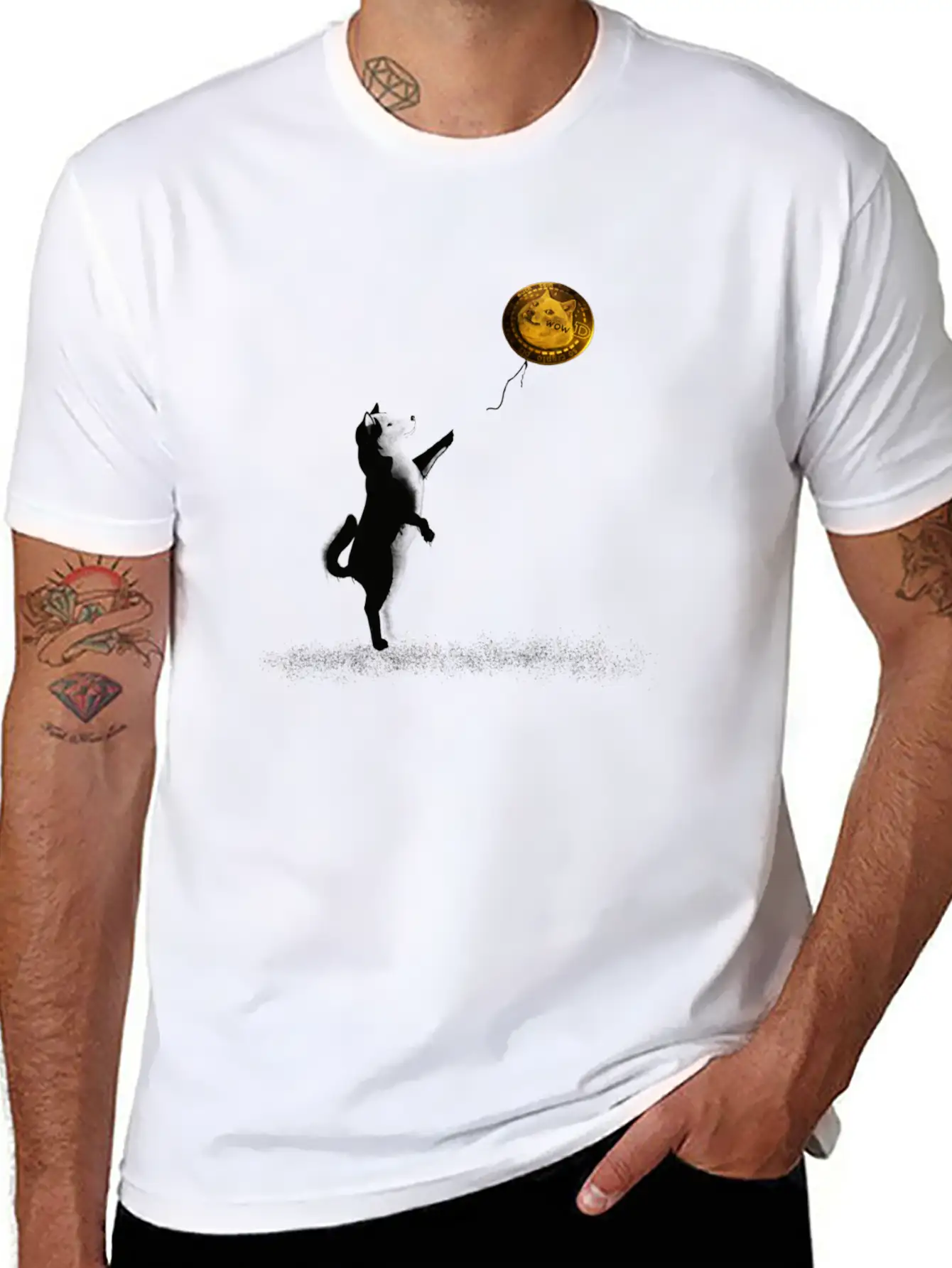 Doge Street Art Stylish Everyday T-Shirt – Unisex Basic Cotton Tee