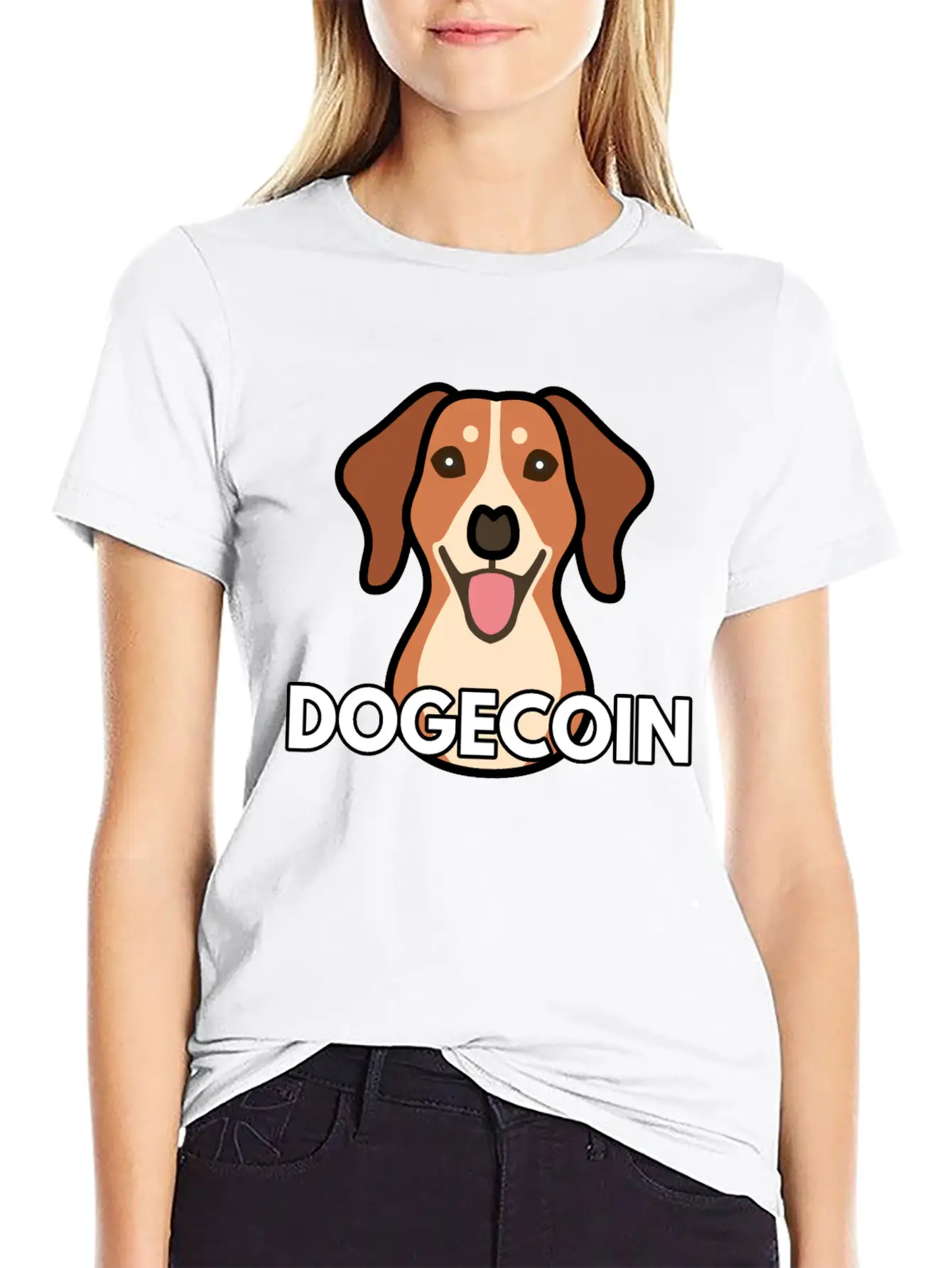 Dogecoin Comfortable Minimalist Graphic Tee – Summer Style Essential