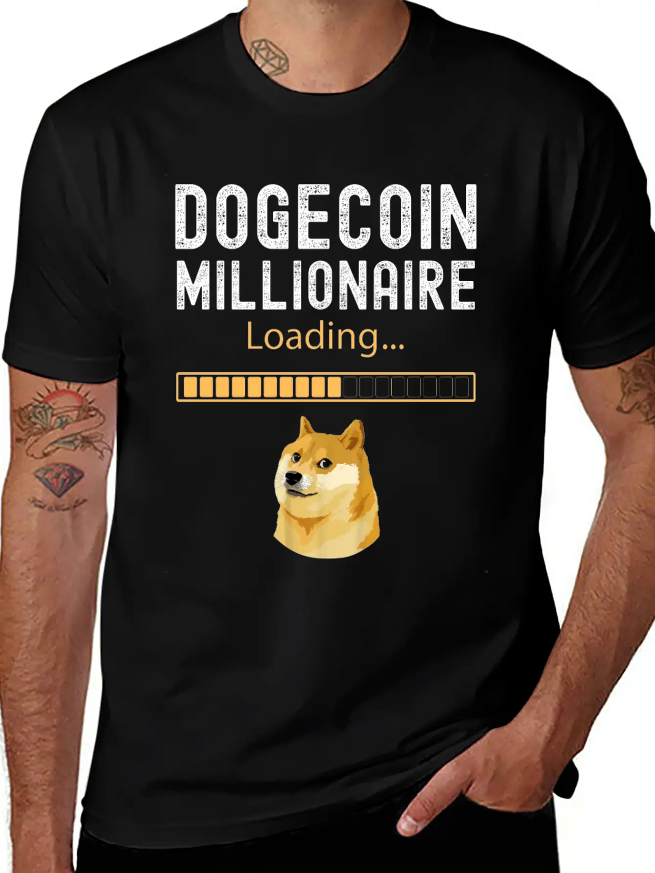 Dogecoin Millionaire Loading Funny Investor BTC Ho Comfortable Minimalist Graphic Tee – Summer Style Essential