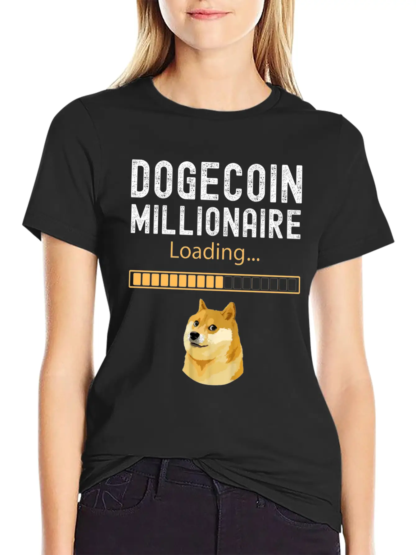 Dogecoin Millionaire Loading Funny Investor BTC Ho Comfortable Minimalist Graphic Tee – Summer Style Essential