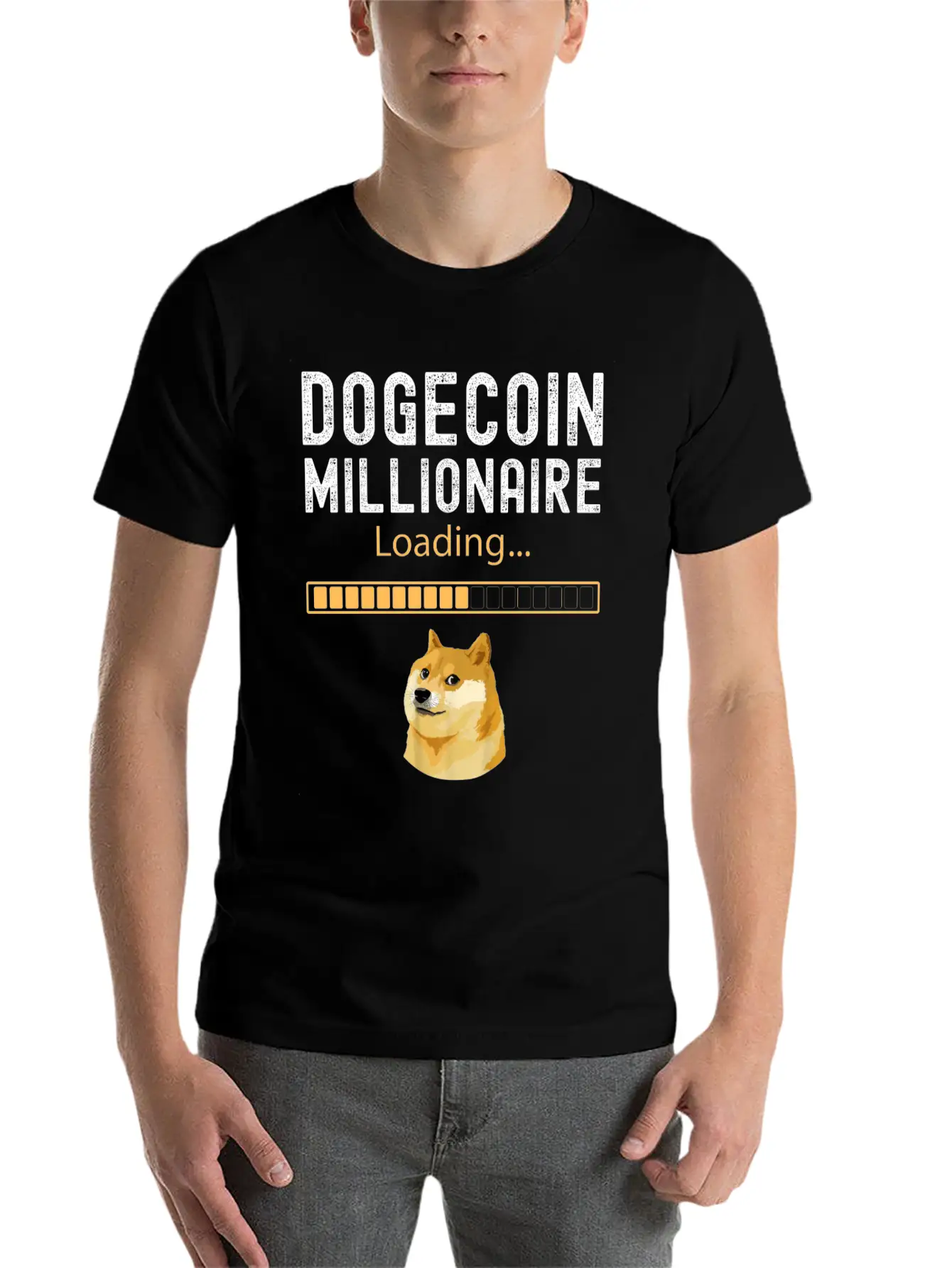 Dogecoin Millionaire Loading Funny Investor BTC Ho Comfortable Minimalist Graphic Tee – Summer Style Essential