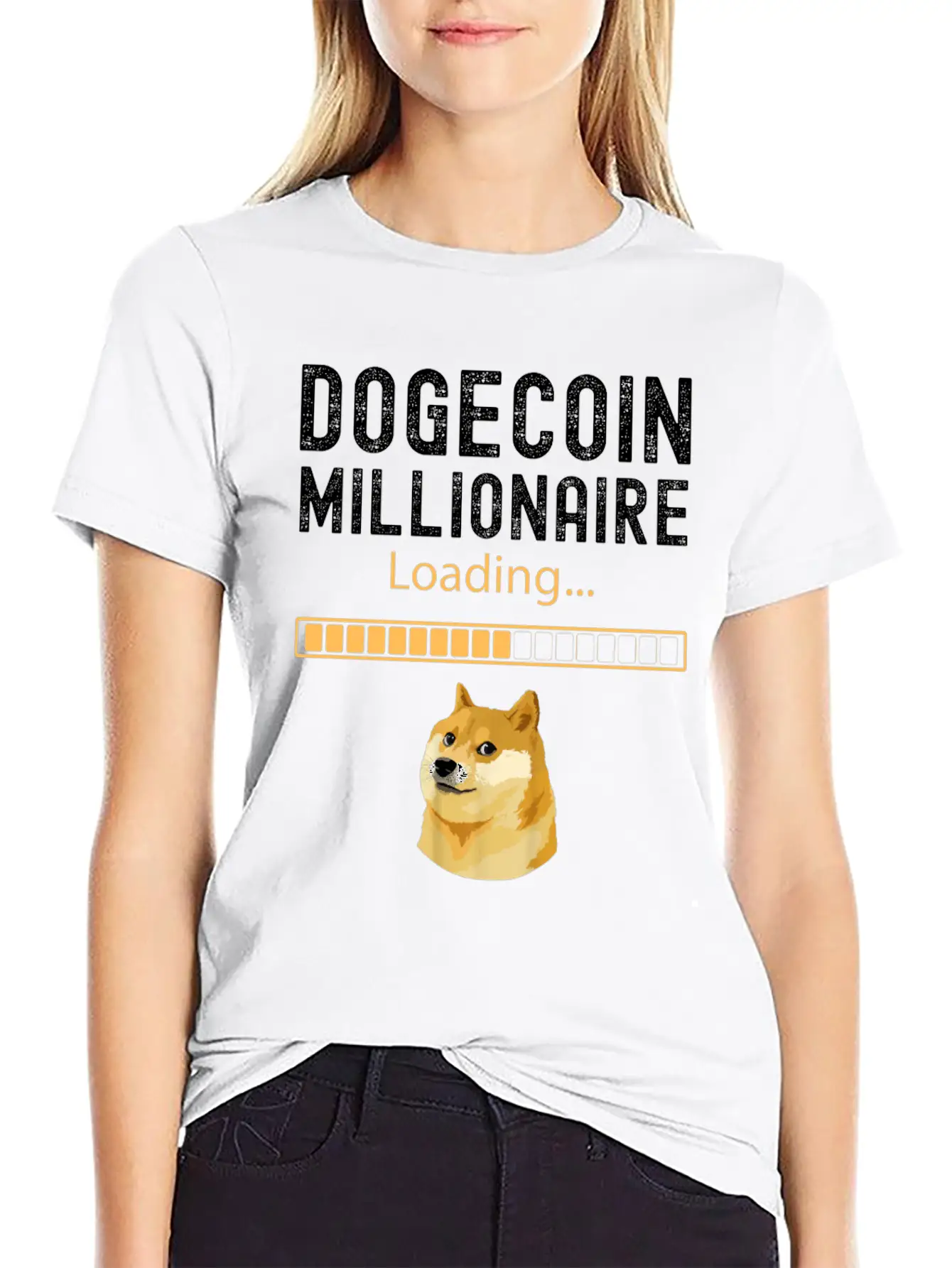Dogecoin Millionaire Loading Funny Investor BTC Ho Comfortable Minimalist Graphic Tee – Summer Style Essential