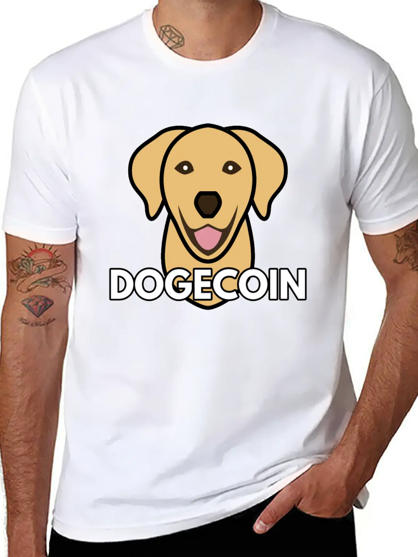 Dogecoin Stylish Everyday T-Shirt – Unisex Basic Cotton Tee